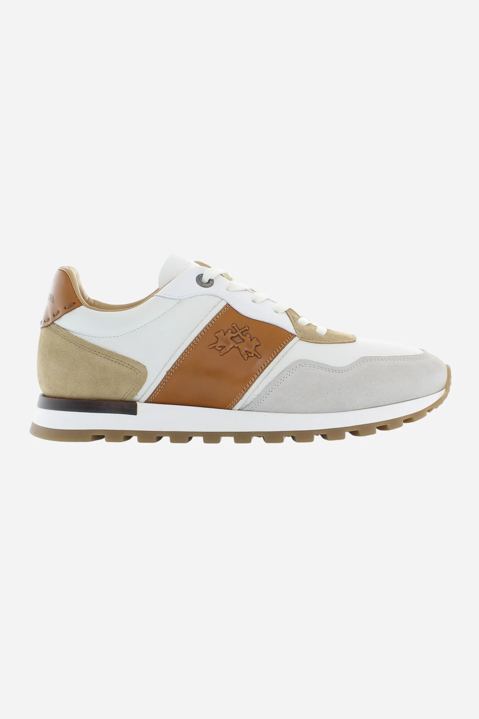 Herren Heritage Sneaker aus handpatiniertem Leder mit Velourslederstreifen – Leathen