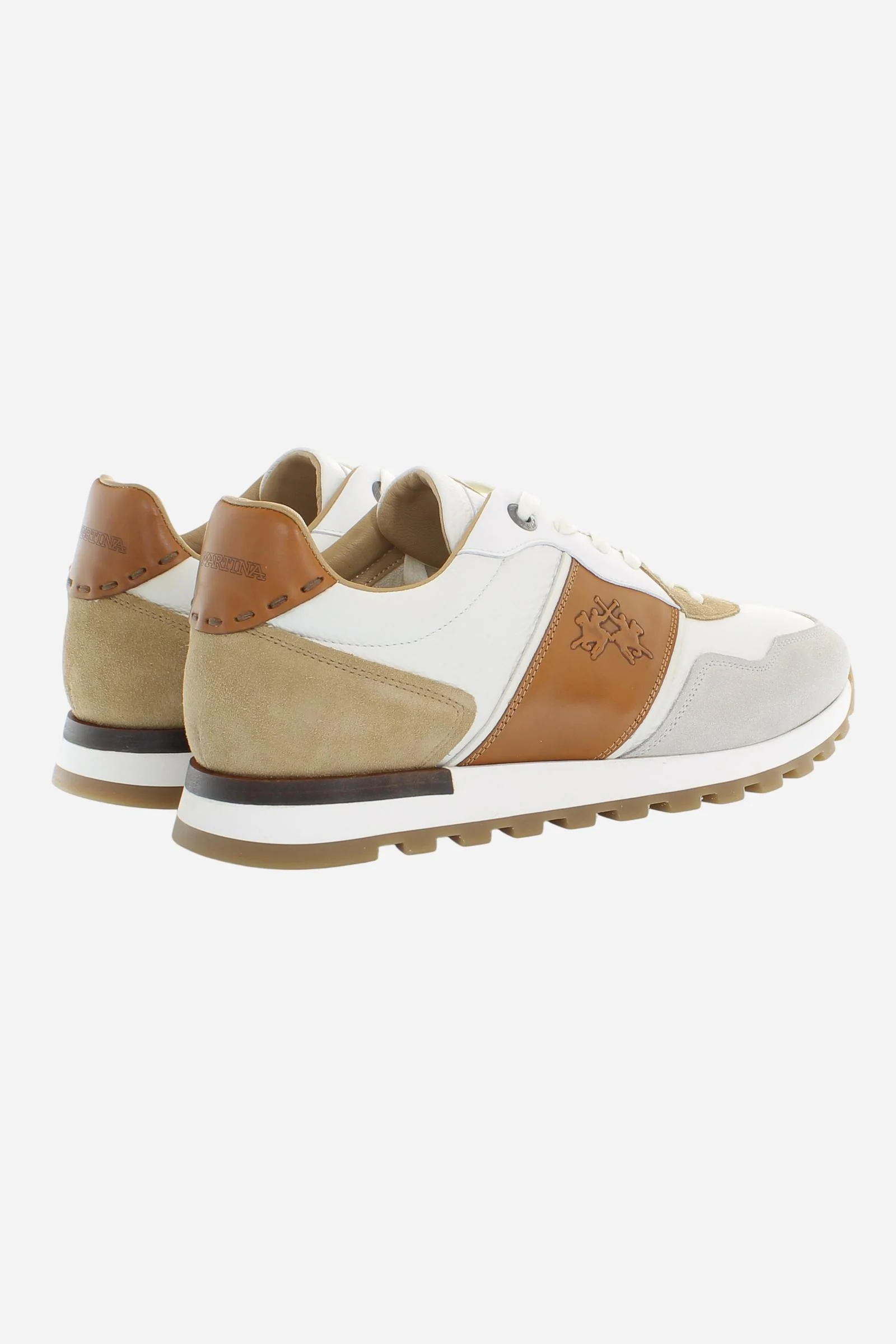 Herren Heritage Sneaker aus handpatiniertem Leder mit Velourslederstreifen – Leathen - Image 3