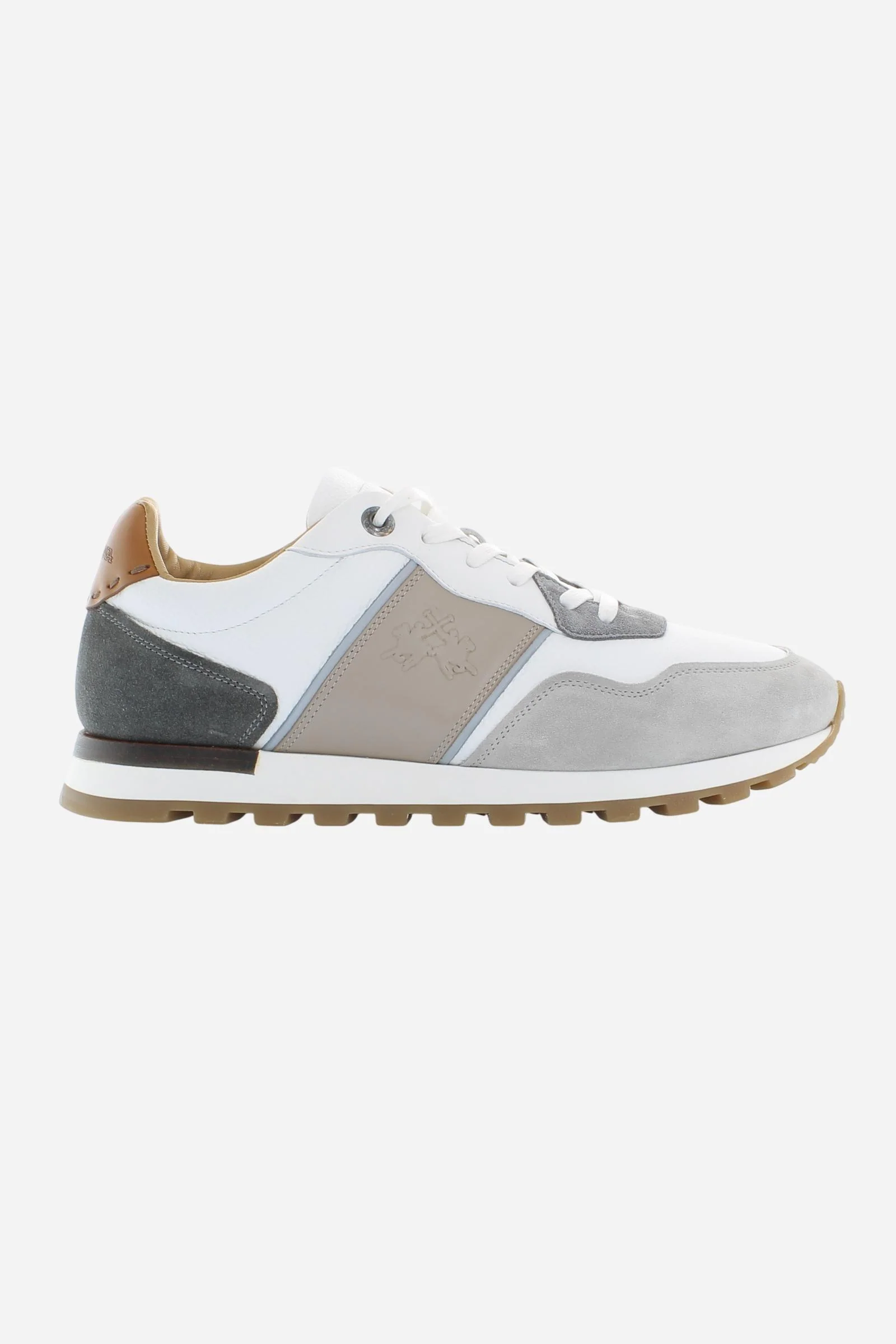 Herren Heritage Sneaker aus handpatiniertem Leder mit Velourslederstreifen – Leathen