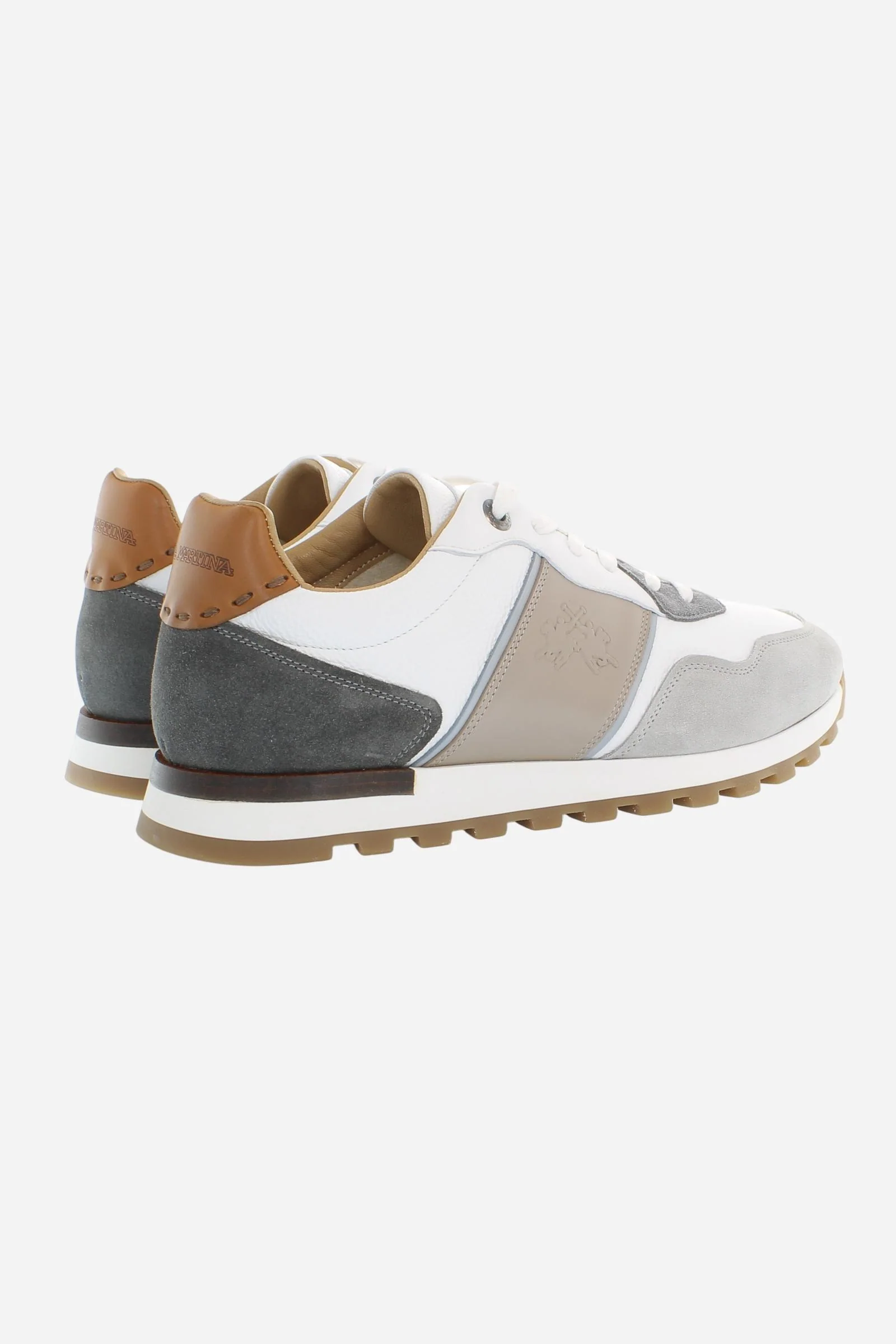 Herren Heritage Sneaker aus handpatiniertem Leder mit Velourslederstreifen – Leathen - Image 3