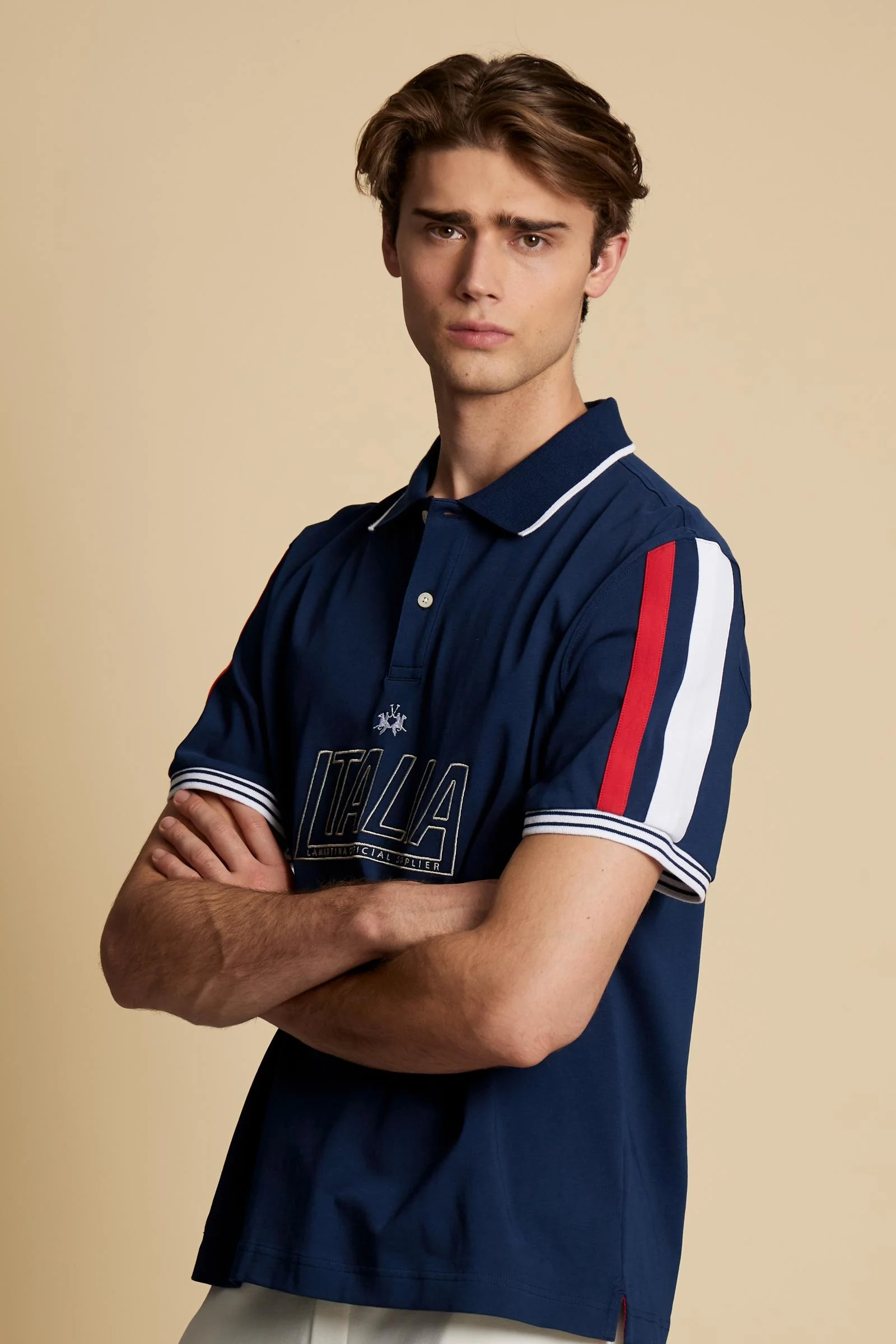 Herren-Jersey-Poloshirt mit Kontraststreifen – Constant - Image 3