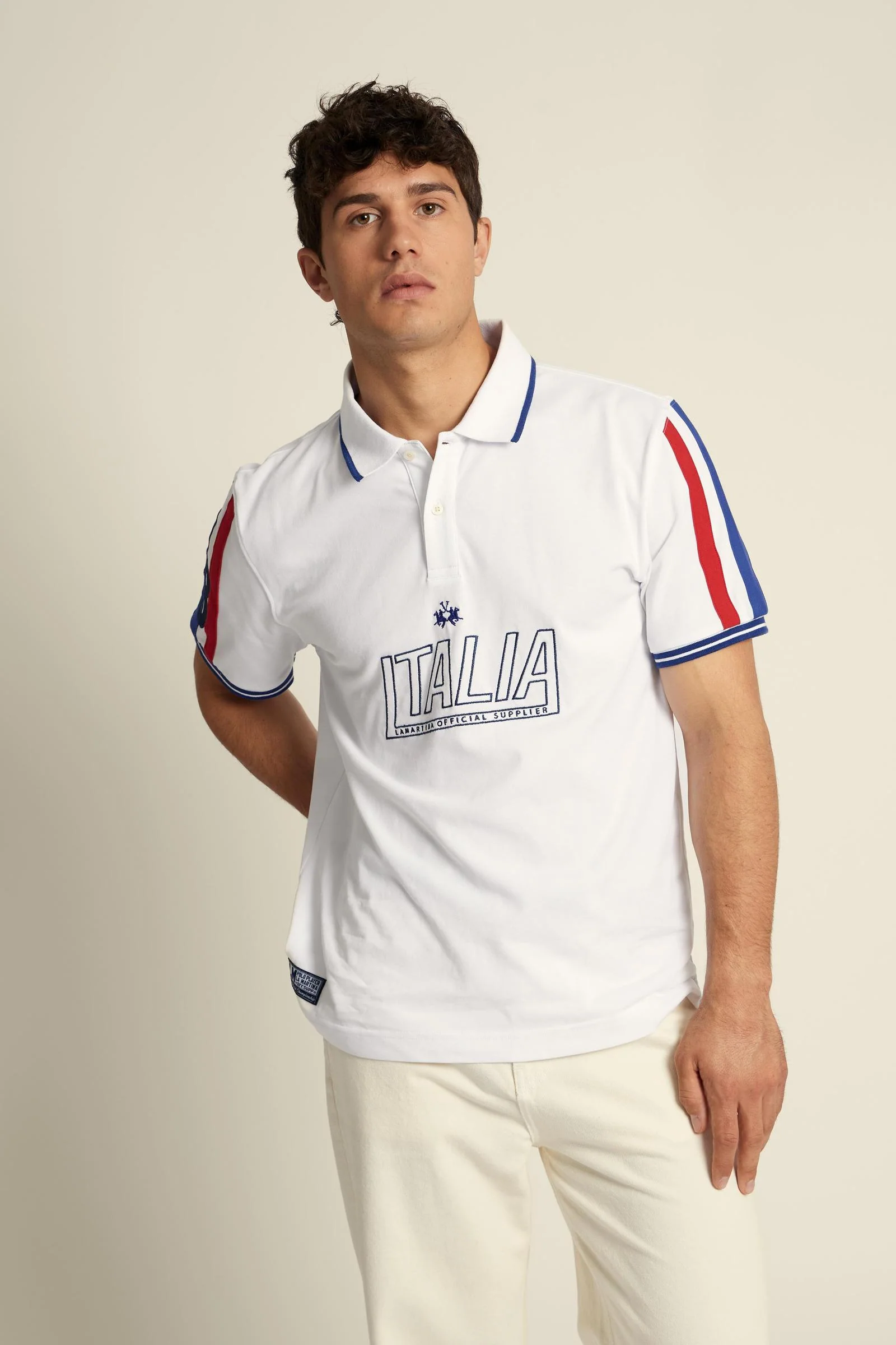 Herren-Jersey-Poloshirt mit Kontraststreifen – Constant