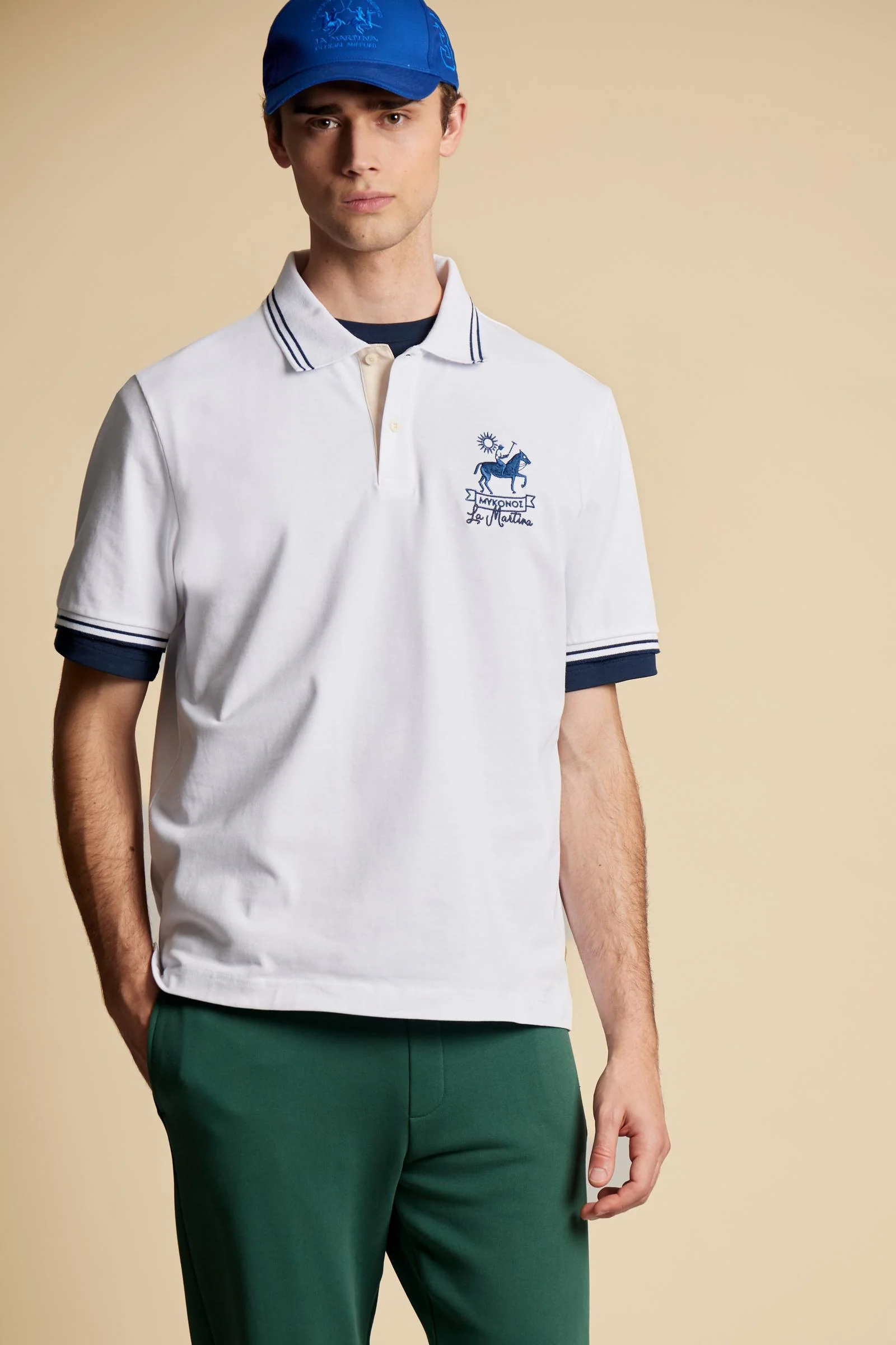 Herren Kurzarm-Poloshirt aus Baumwolljersey Mykonos – Corbin - Image 3
