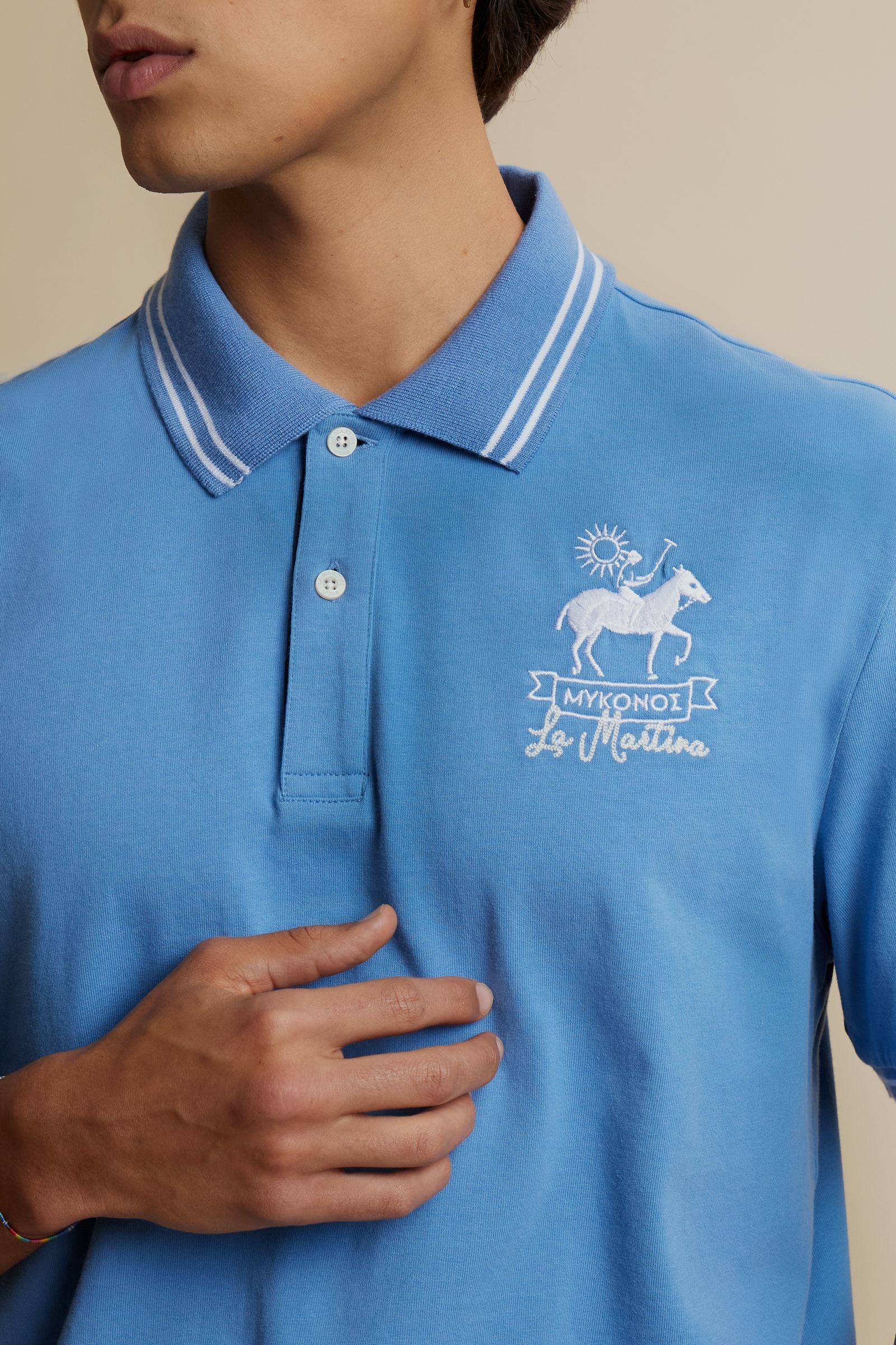 Herren Kurzarm-Poloshirt aus Baumwolljersey Mykonos – Corbin - Image 3