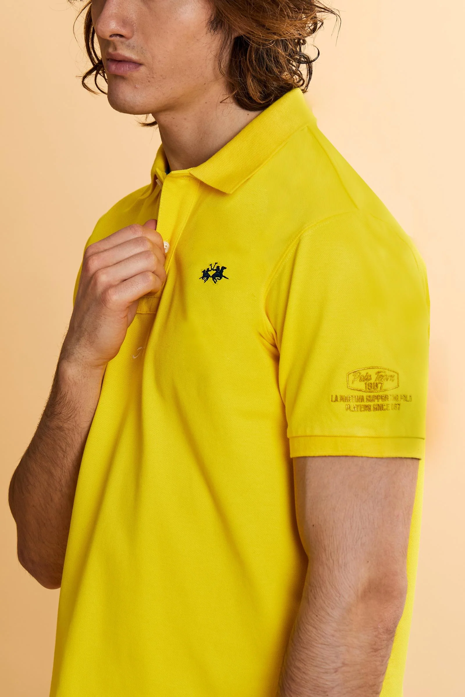 Herren Kurzarm-Poloshirt aus Piqué Kollektion Nations - Charo - Image 3