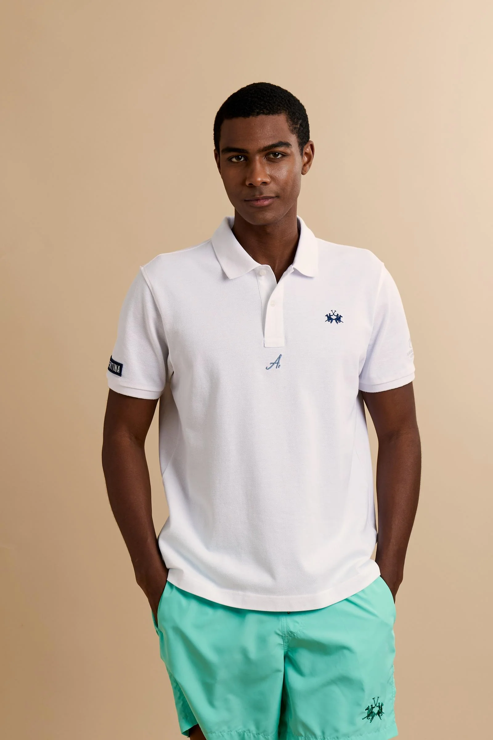 Herren Kurzarm-Poloshirt aus Piqué Kollektion Nations - Charo