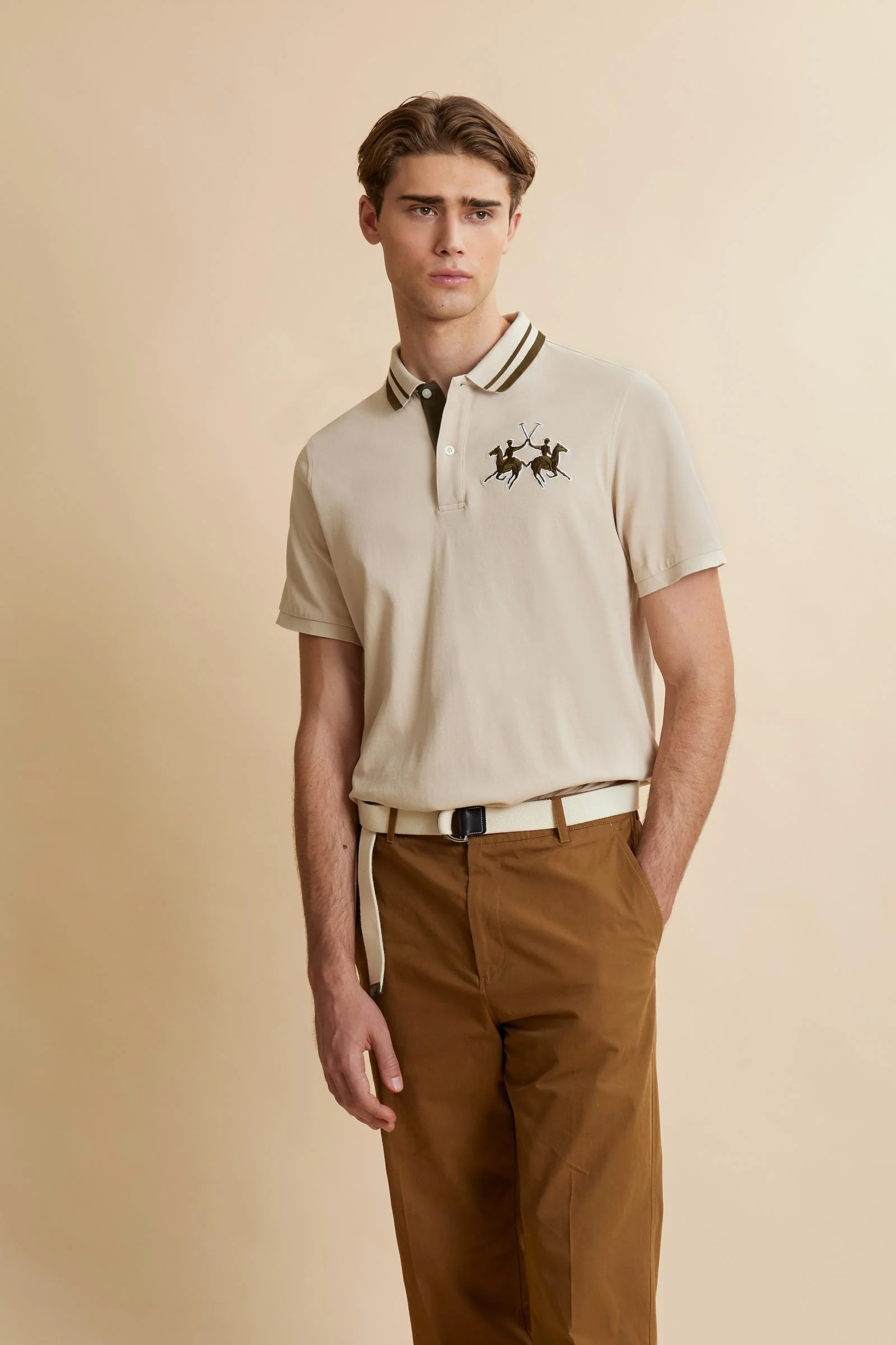 Herren Kurzarm-Poloshirt aus Piqué mit 3D-Maxi-Logo – Coty