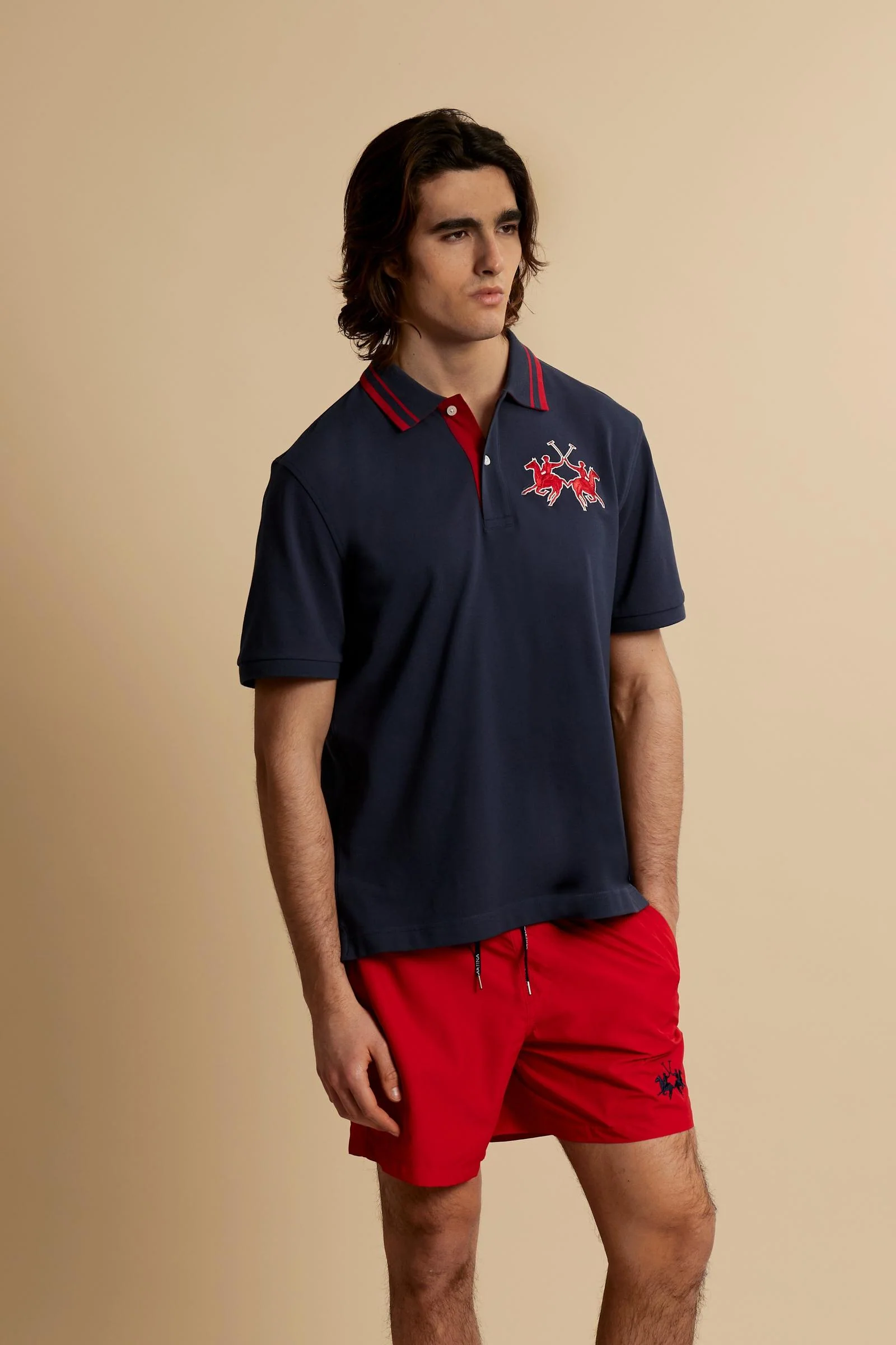 Herren Kurzarm-Poloshirt aus Piqué mit 3D-Maxi-Logo – Coty