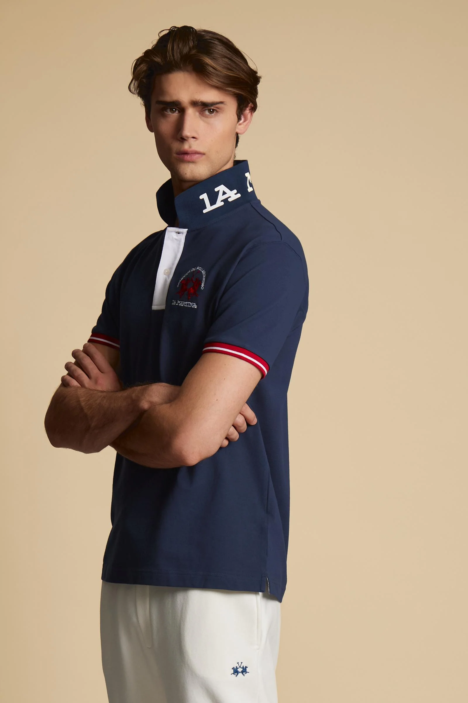 Herren Kurzarm-Poloshirt aus Stretch-Piqué mit Kontrastdetails – Trixie - Image 3
