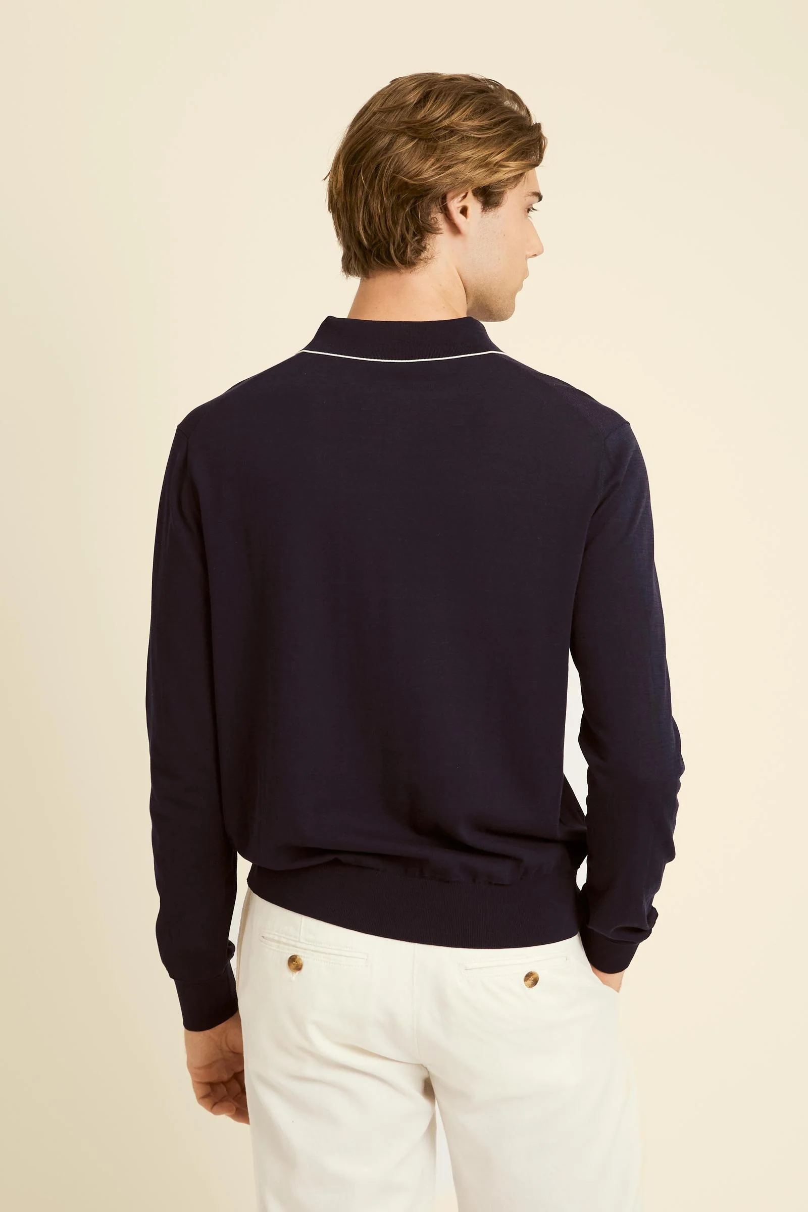 Herren Langarm-Poloshirt aus Baumwolle Silk Touch - Crisanto - Image 4