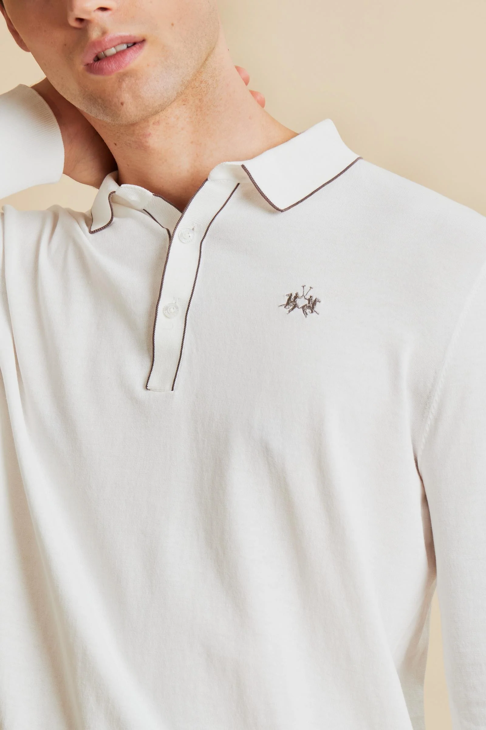 Herren Langarm-Poloshirt aus Baumwolle Silk Touch - Crisanto - Image 3