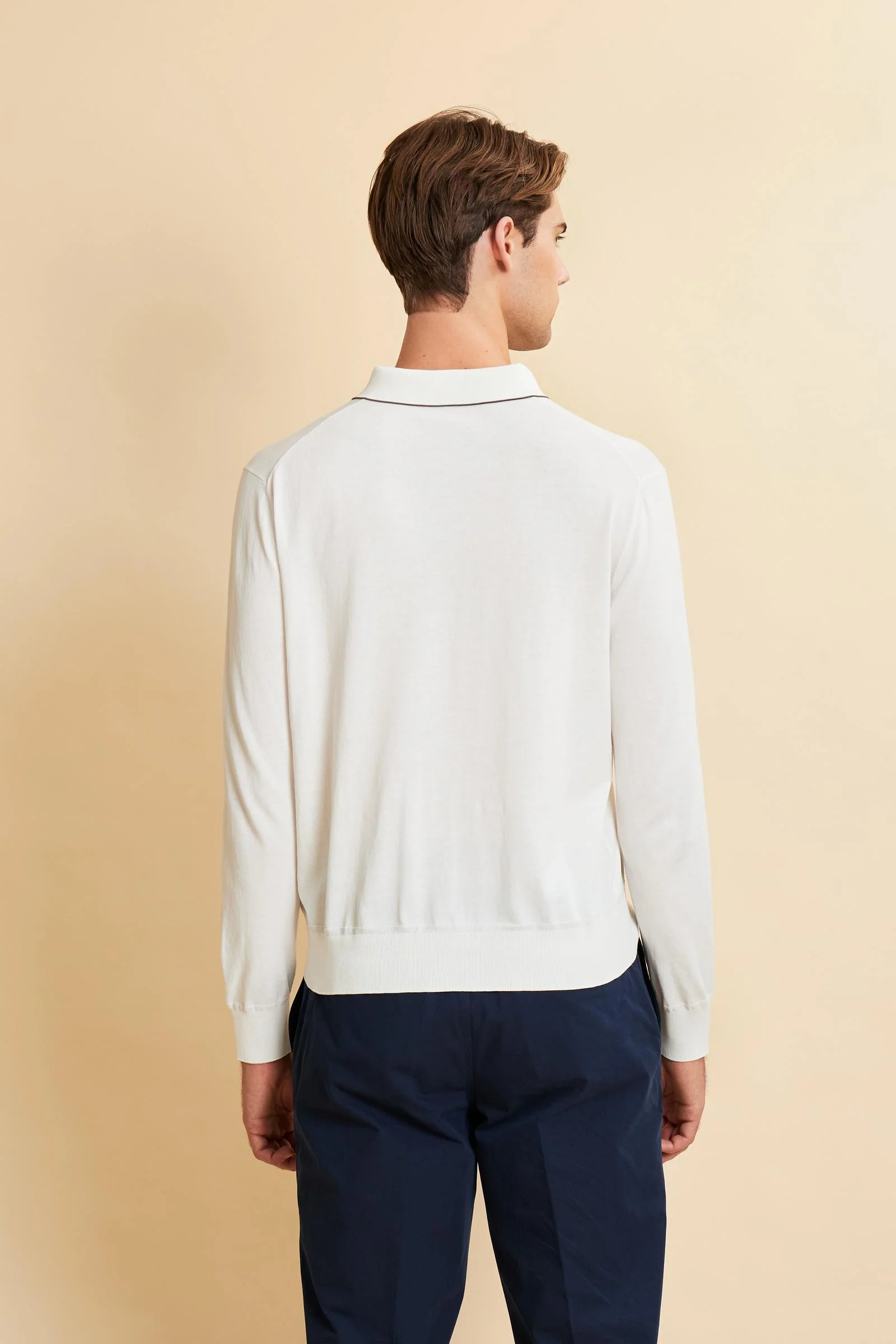 Herren Langarm-Poloshirt aus Baumwolle Silk Touch - Crisanto - Image 4