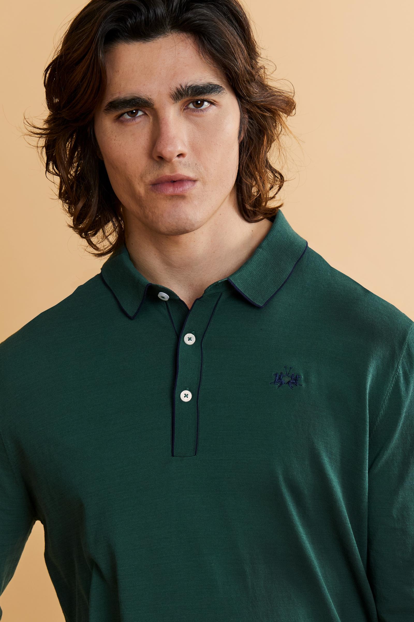 Herren Langarm-Poloshirt aus Baumwolle Silk Touch - Crisanto - Image 3