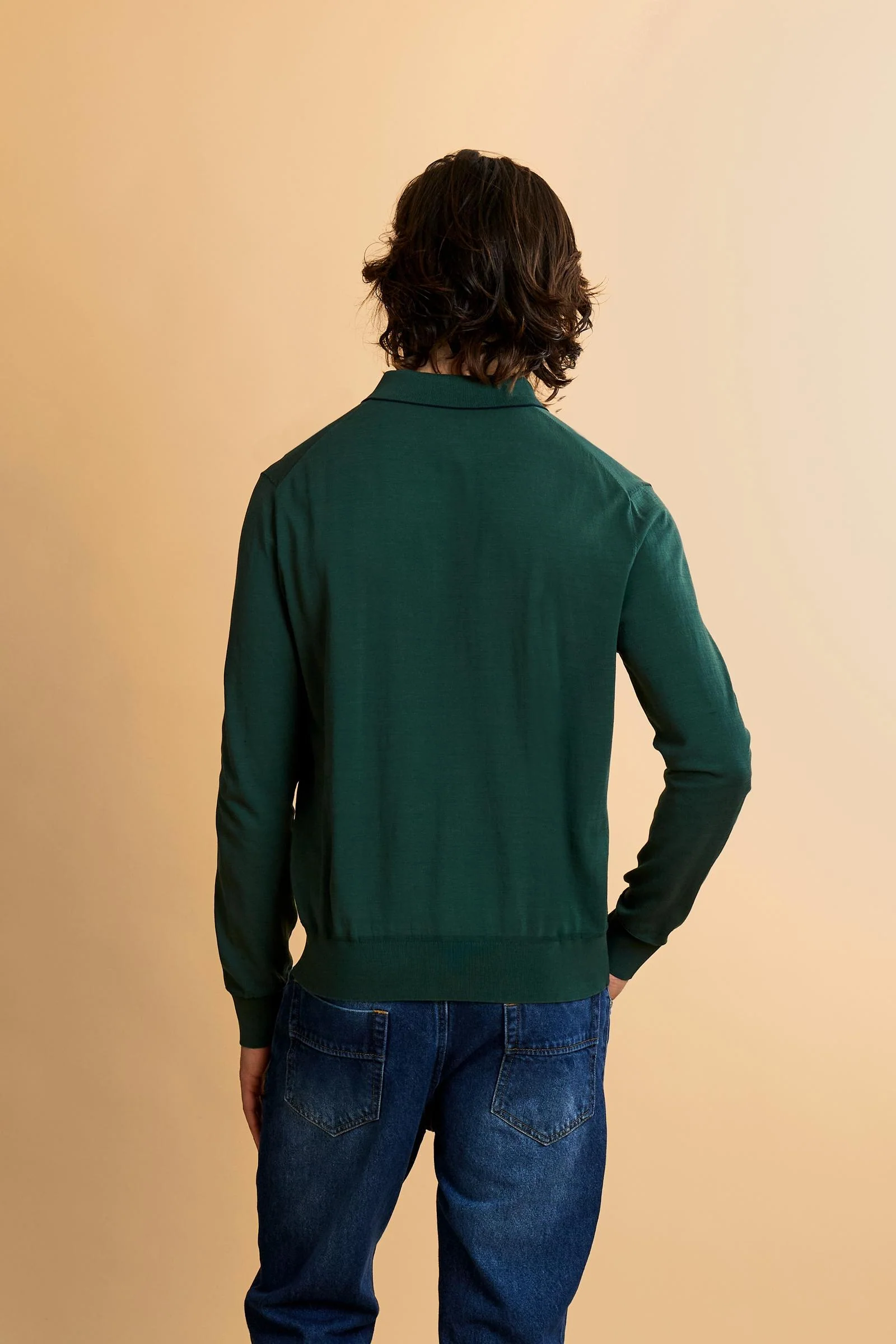 Herren Langarm-Poloshirt aus Baumwolle Silk Touch - Crisanto - Image 4