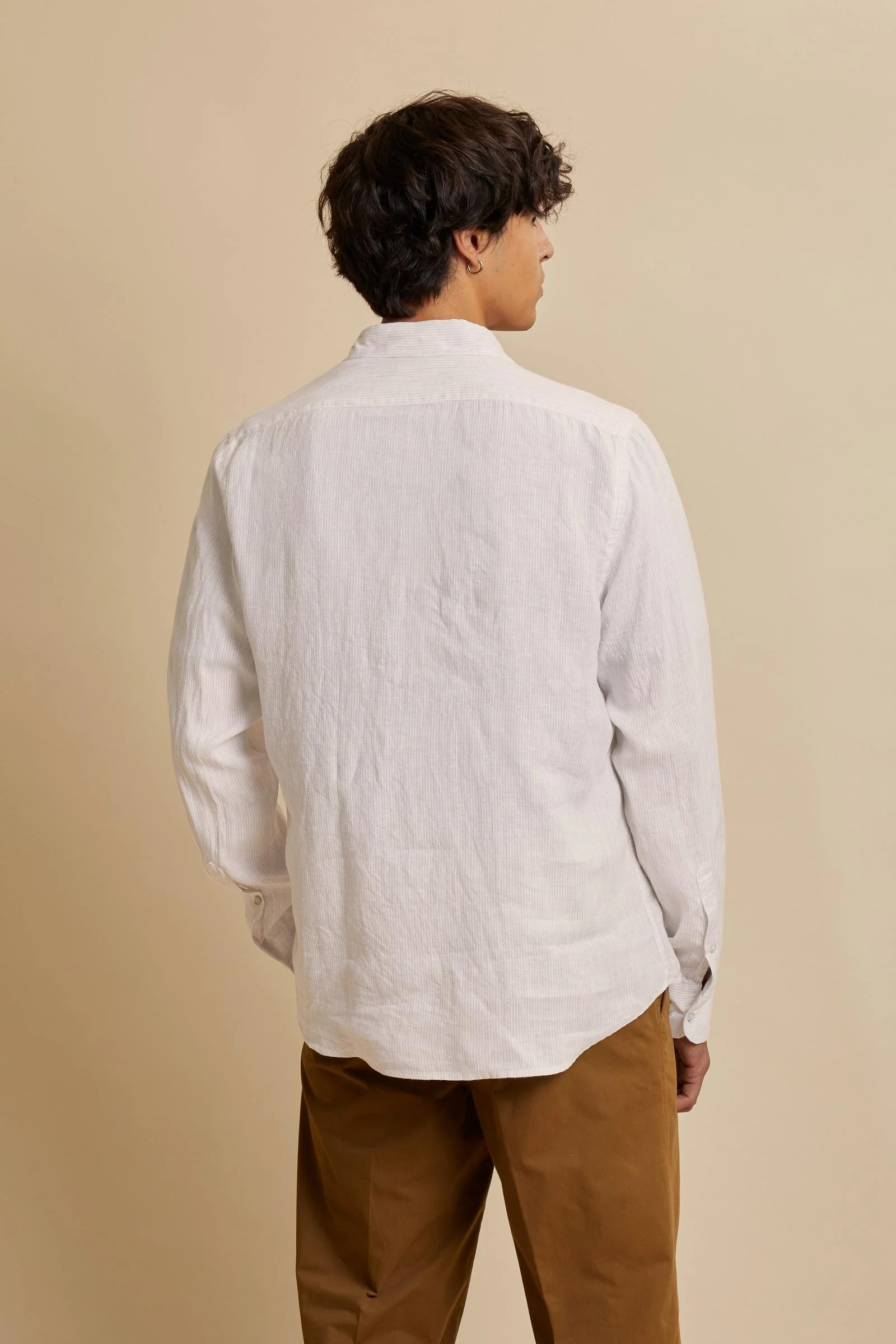 Herren Leinenhemd gestreift langarm - Taron - Image 4
