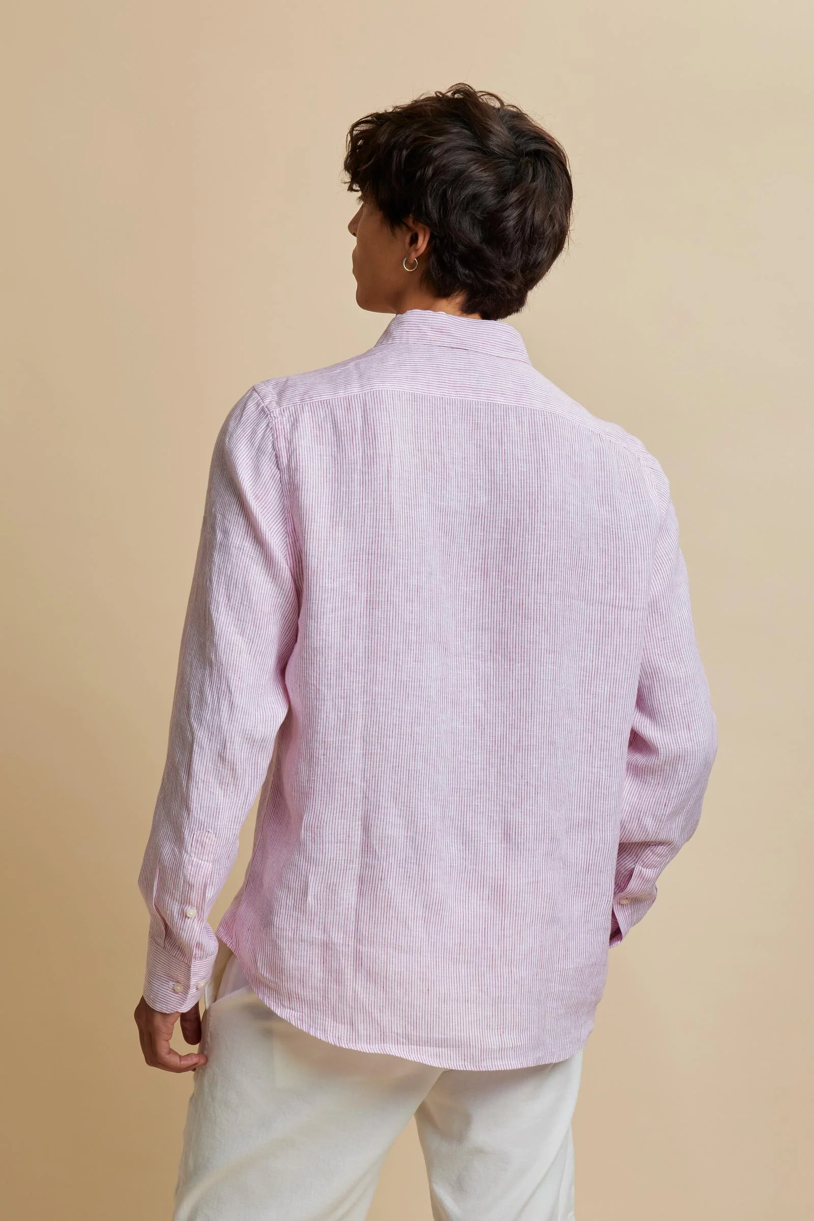 Herren Leinenhemd gestreift langarm - Taron - Image 4