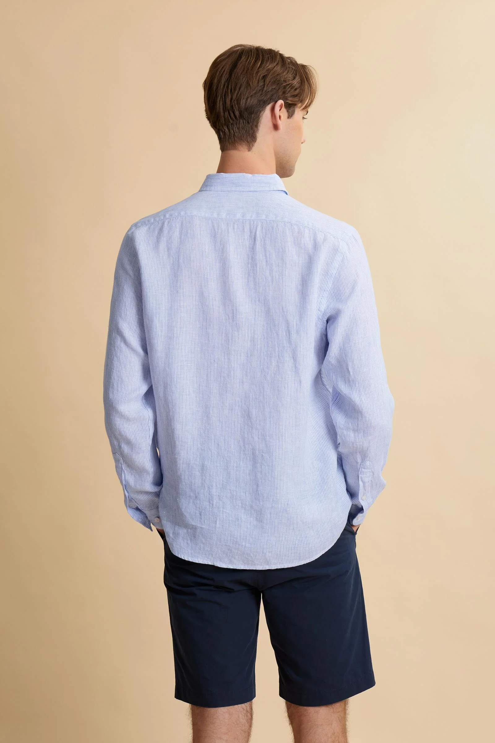 Herren Leinenhemd gestreift langarm - Taron - Image 4