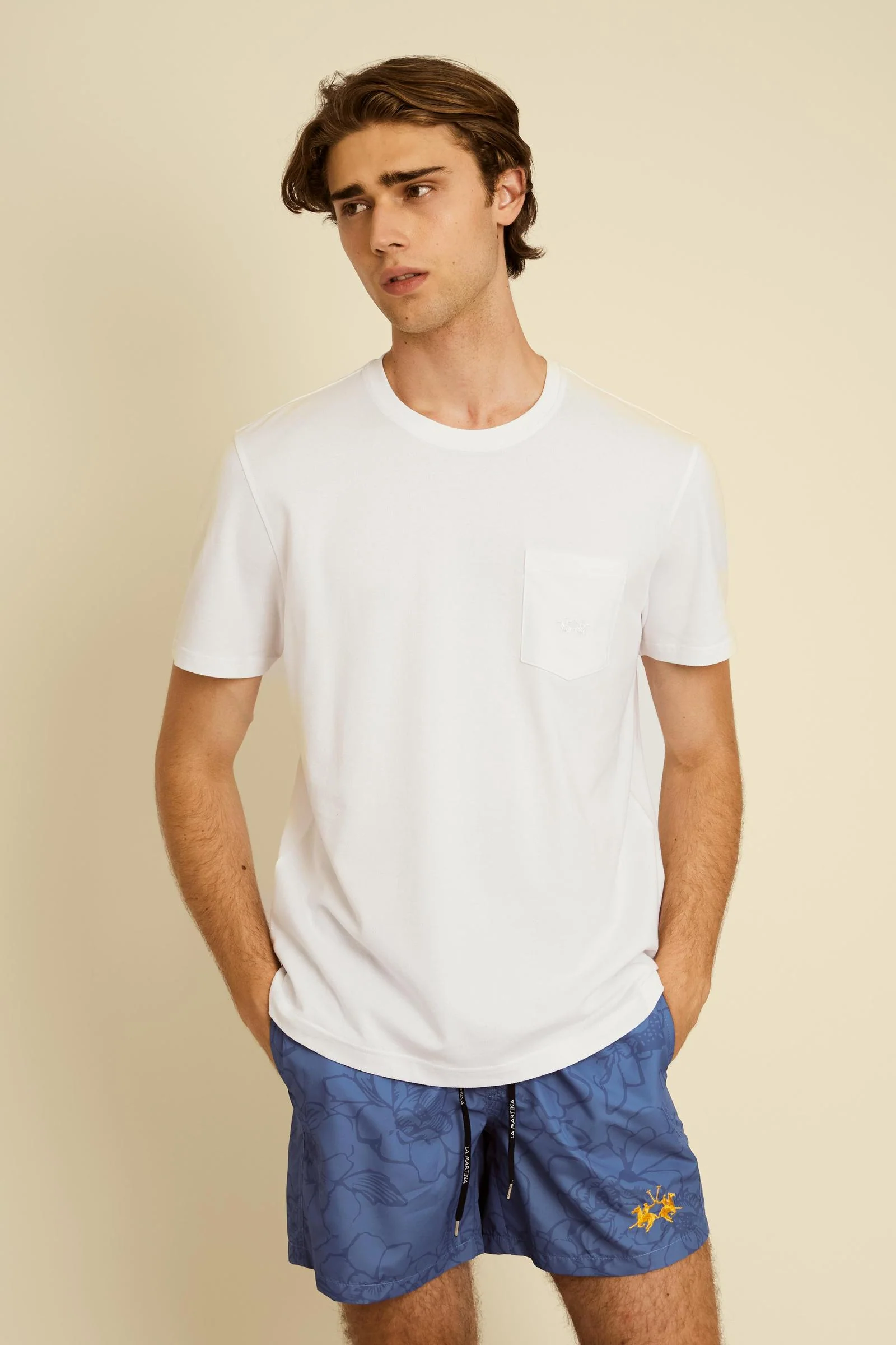 Herren-Piqué-T-Shirt mit Tasche – Agustin