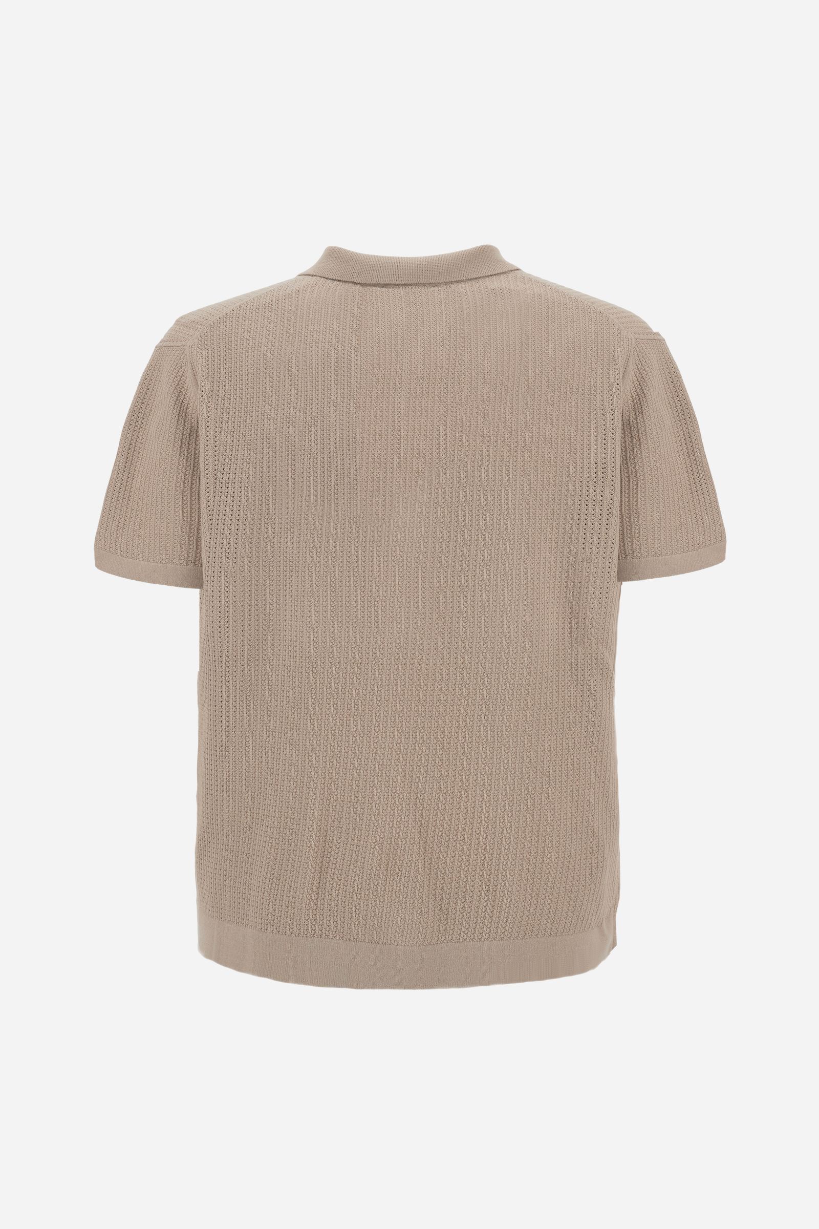 Herren-Poloshirt aus durchbrochenem Bio-Baumwollstrick - Carlton - Image 6