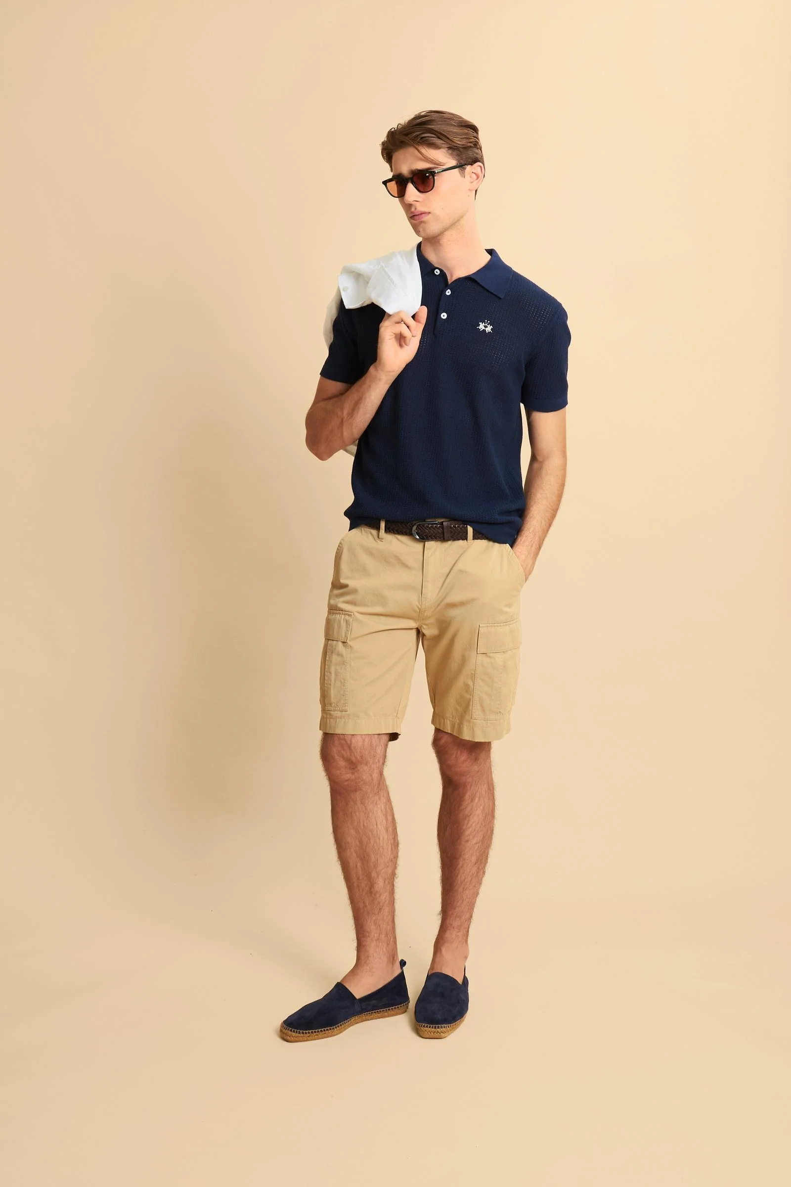 Herren-Poloshirt aus durchbrochenem Bio-Baumwollstrick - Carlton - Image 2