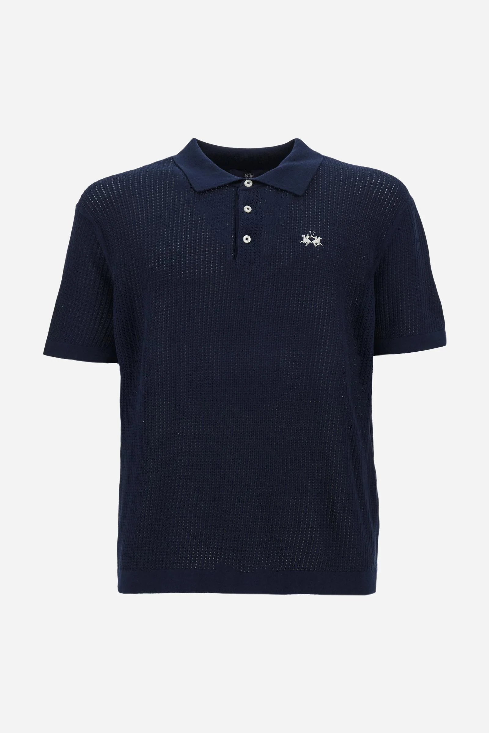 Herren-Poloshirt aus durchbrochenem Bio-Baumwollstrick - Carlton - Image 5
