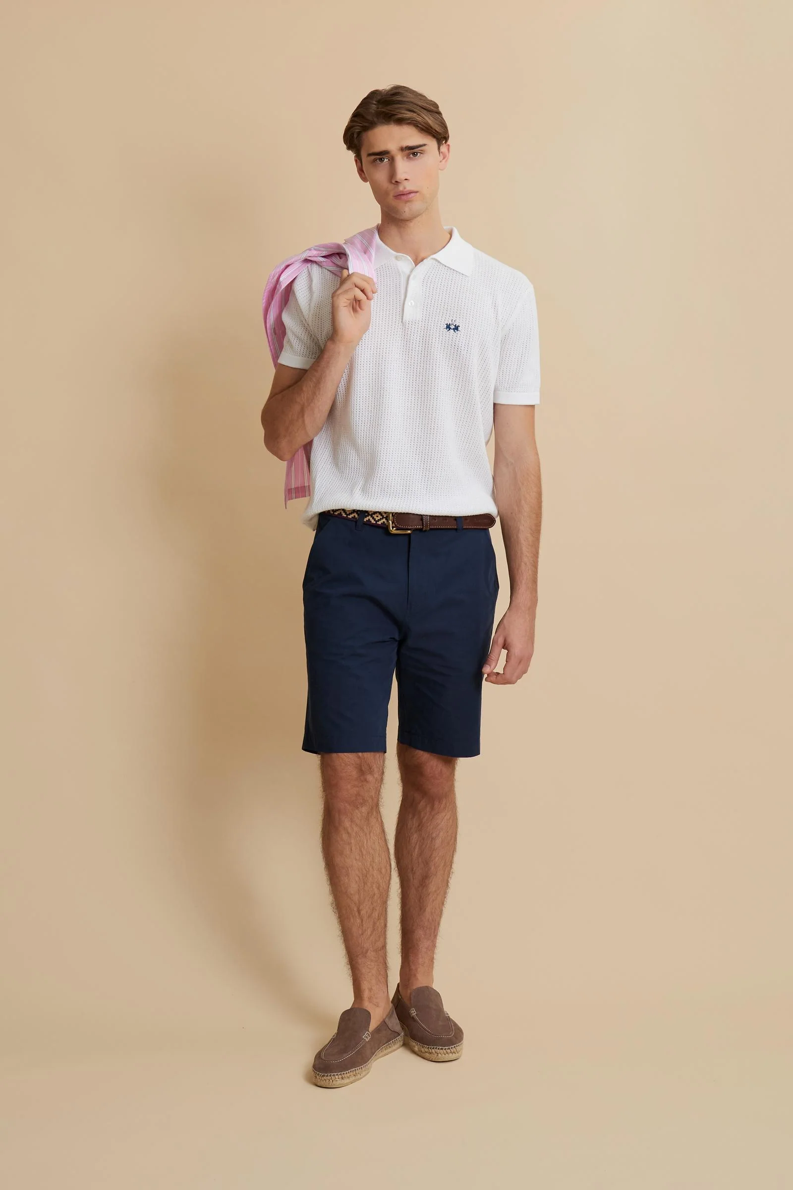 Herren-Poloshirt aus durchbrochenem Bio-Baumwollstrick - Carlton - Image 2