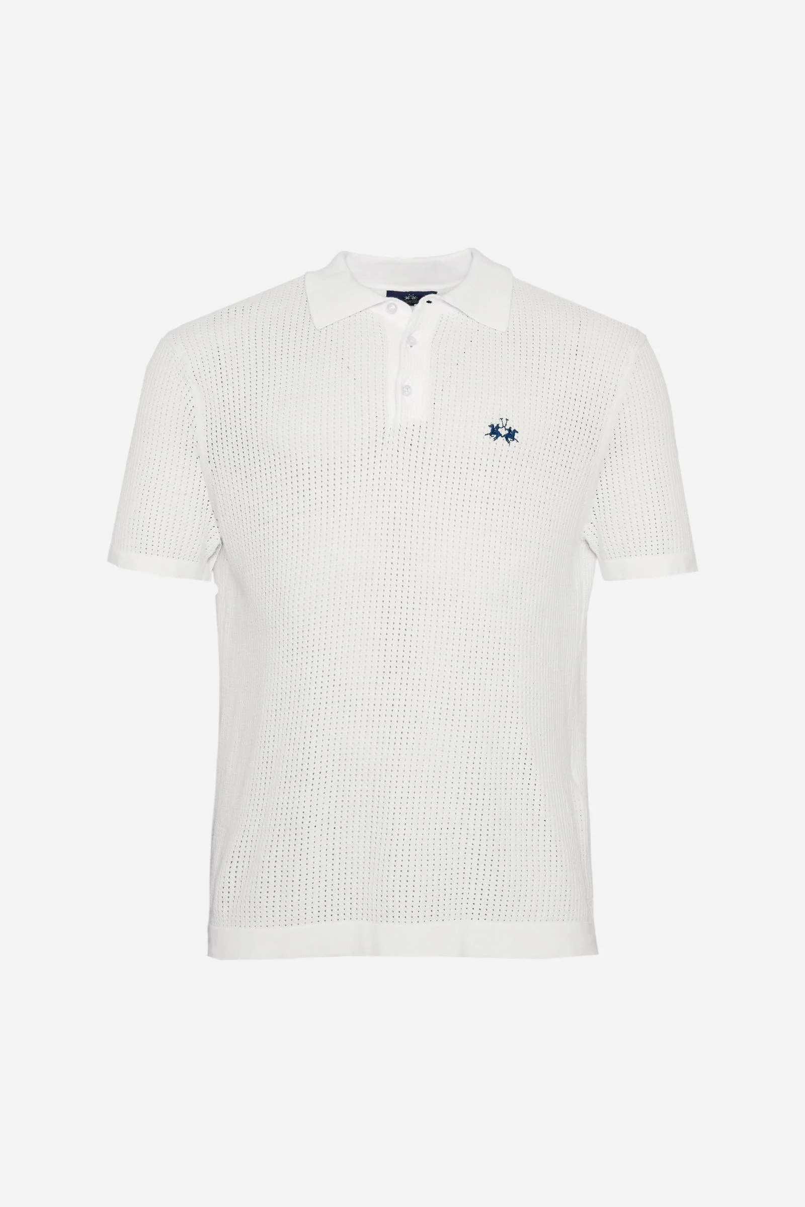 Herren-Poloshirt aus durchbrochenem Bio-Baumwollstrick - Carlton - Image 5