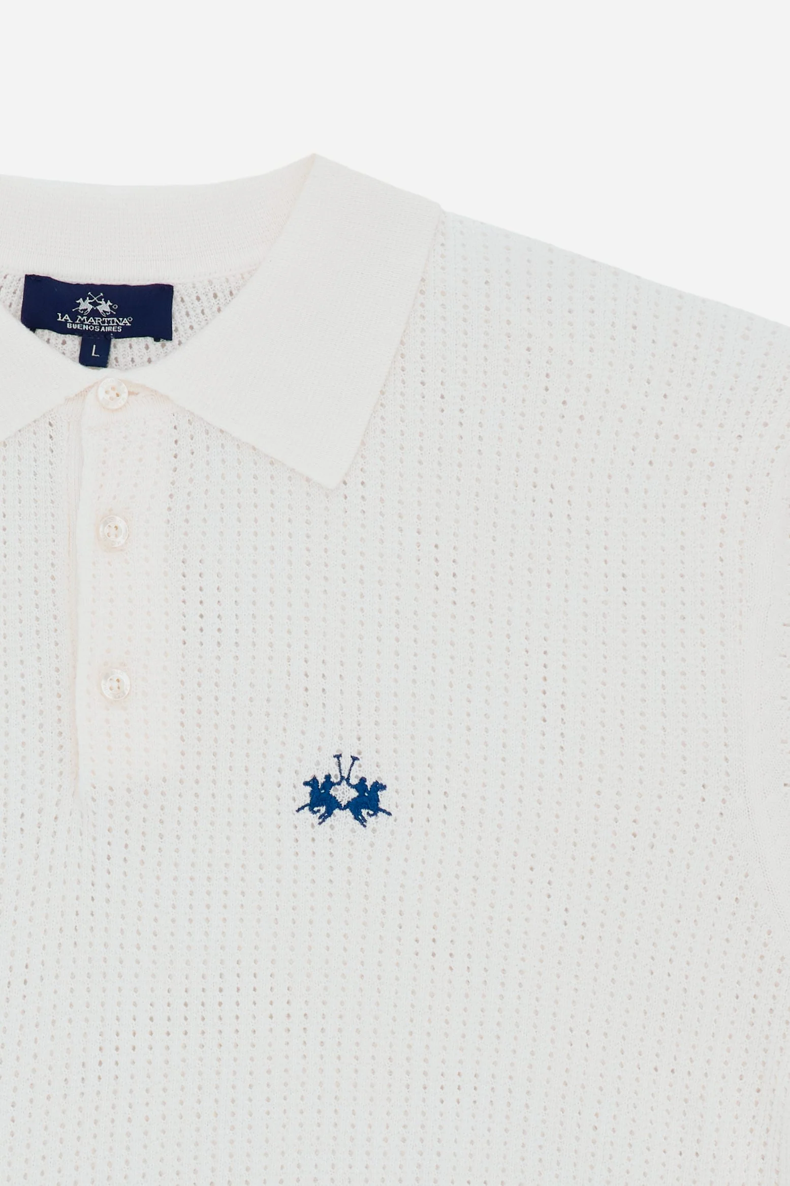 Herren-Poloshirt aus durchbrochenem Bio-Baumwollstrick - Carlton - Image 7