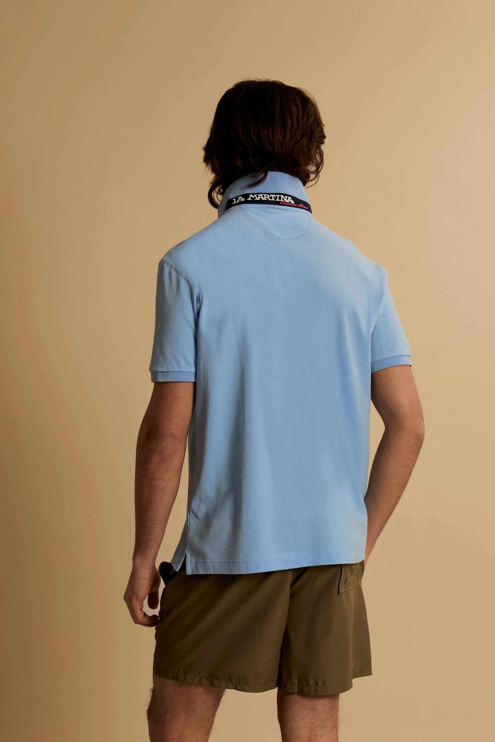 Herren Poloshirt aus Stretch-Piqué mit Trikolore-Logo - Eduardo - Image 4