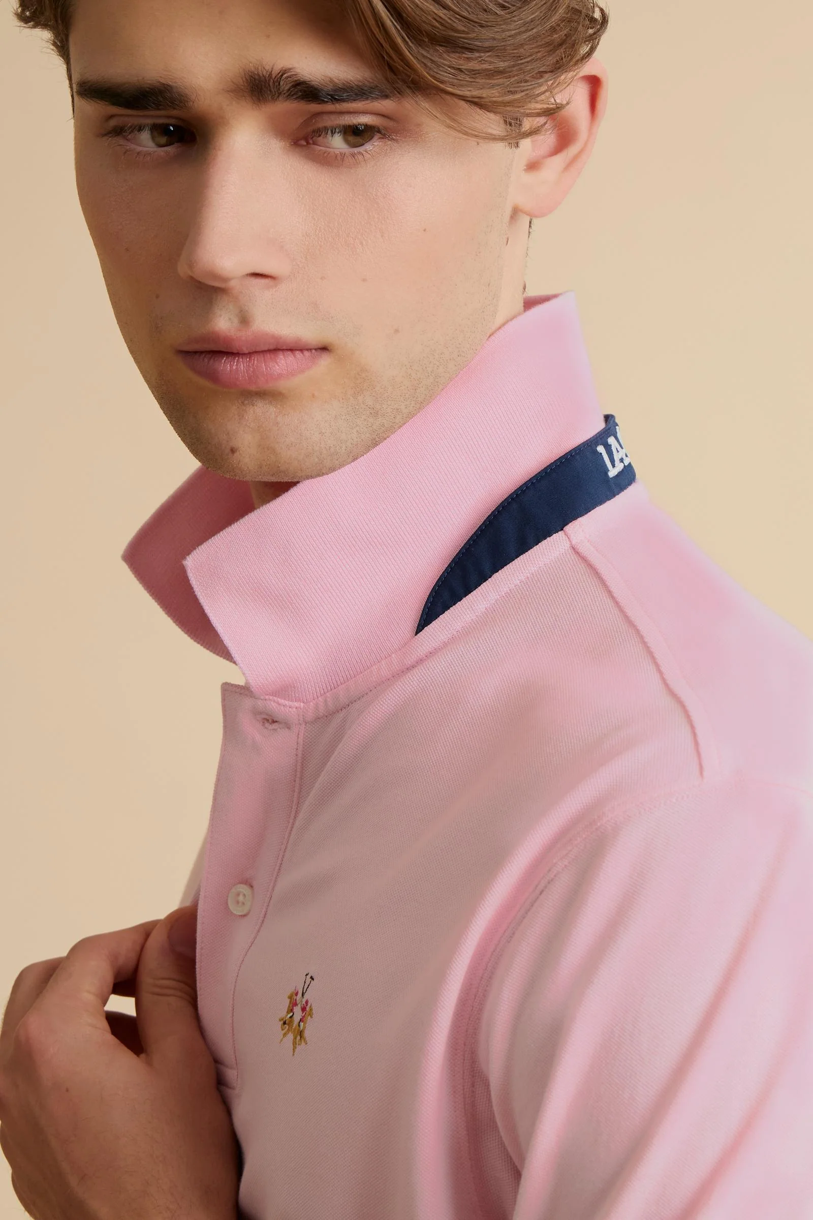 Herren Poloshirt aus Stretch-Piqué mit Trikolore-Logo - Eduardo - Image 3