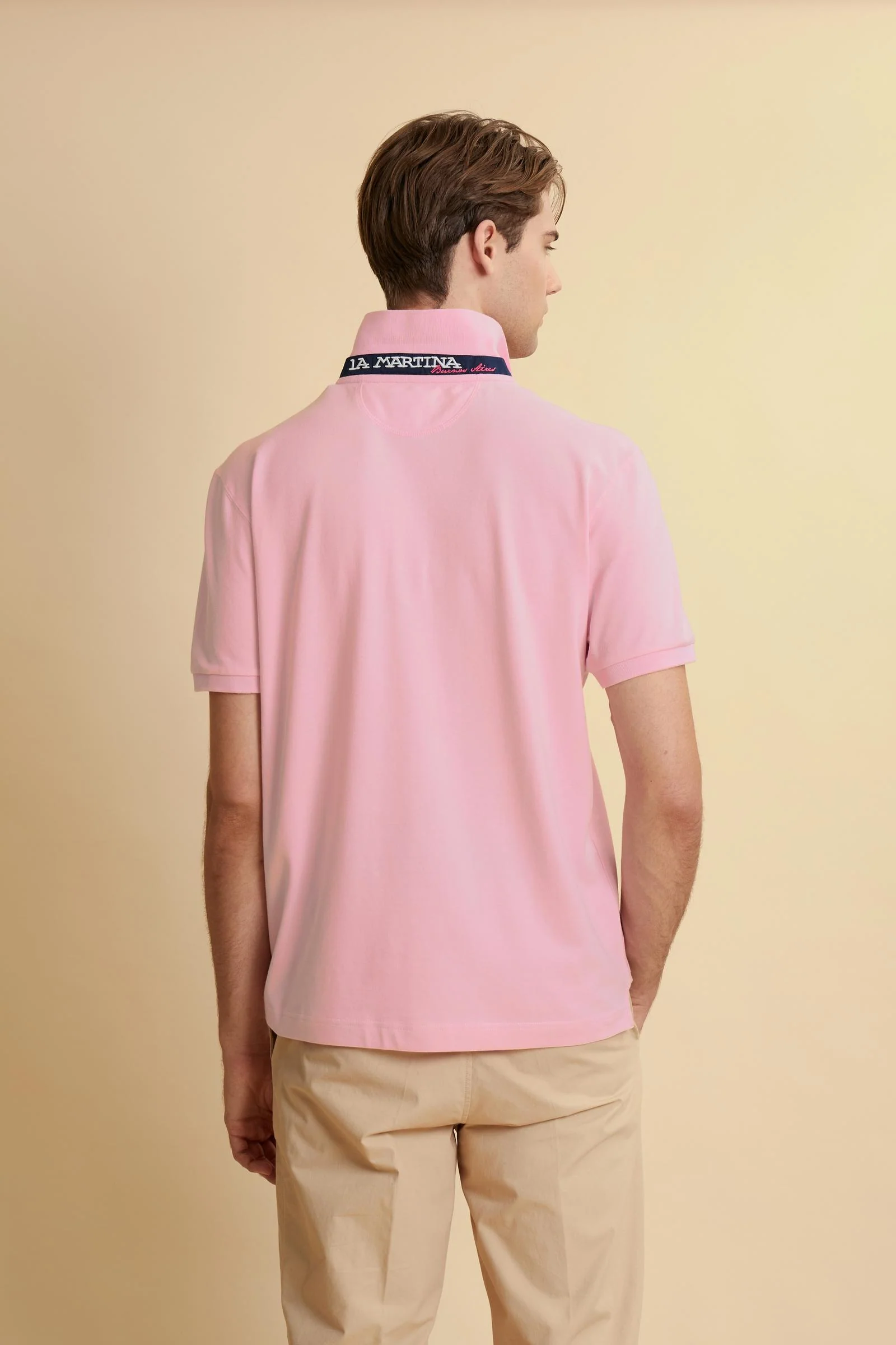 Herren Poloshirt aus Stretch-Piqué mit Trikolore-Logo - Eduardo - Image 4