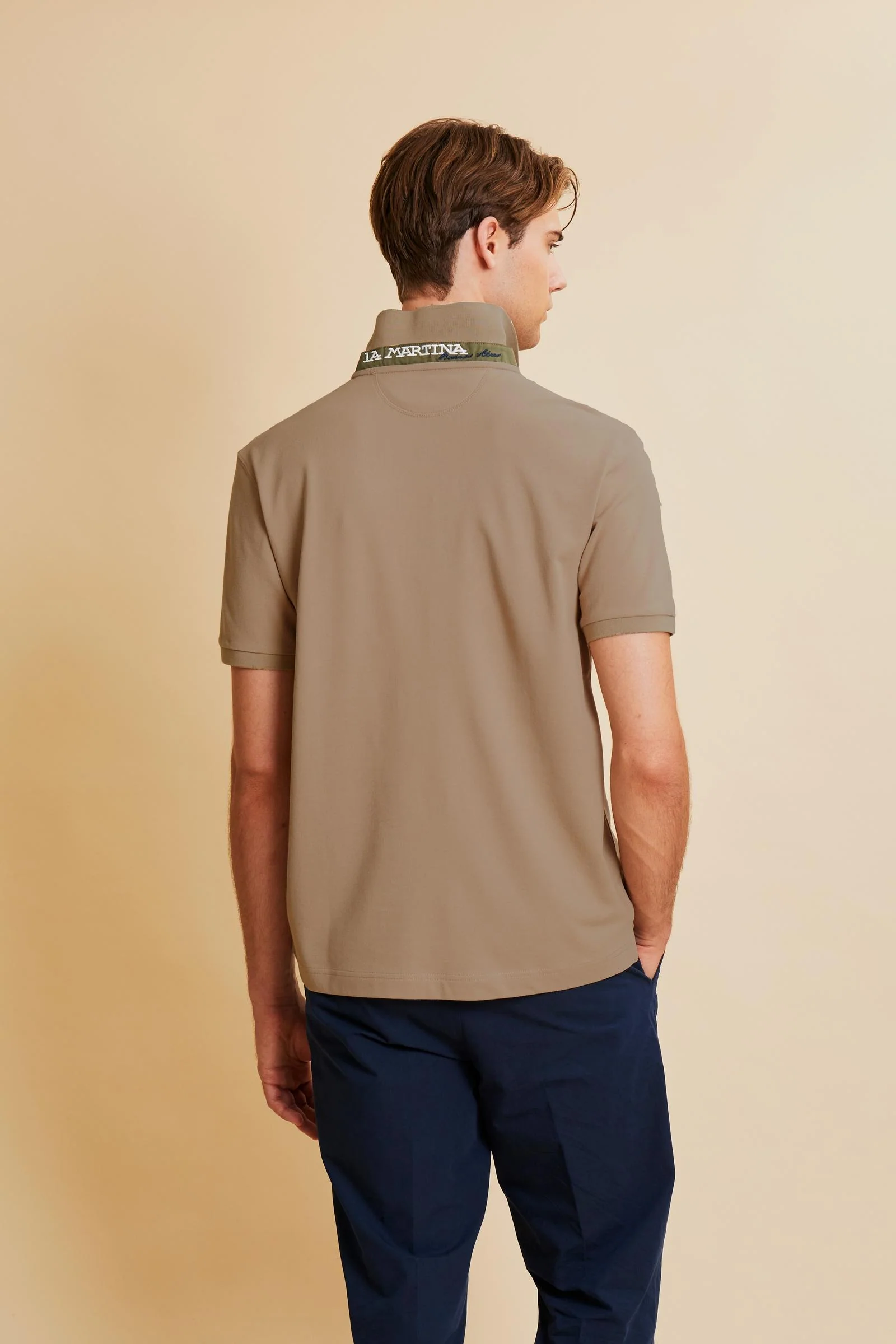 Herren Poloshirt aus Stretch-Piqué mit Trikolore-Logo - Eduardo - Image 4