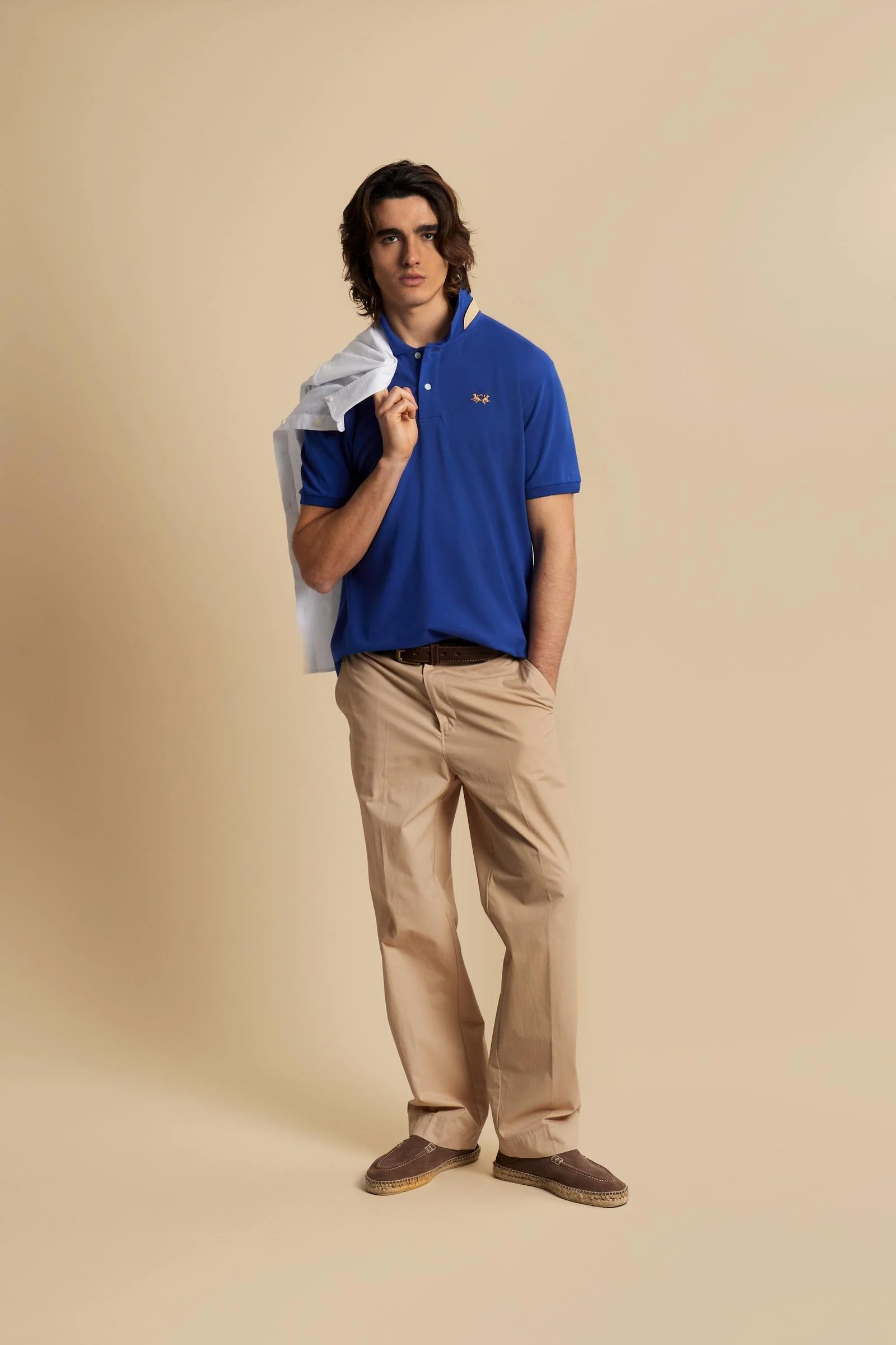 Herren Poloshirt aus Stretch-Piqué mit Trikolore-Logo - Eduardo - Image 2