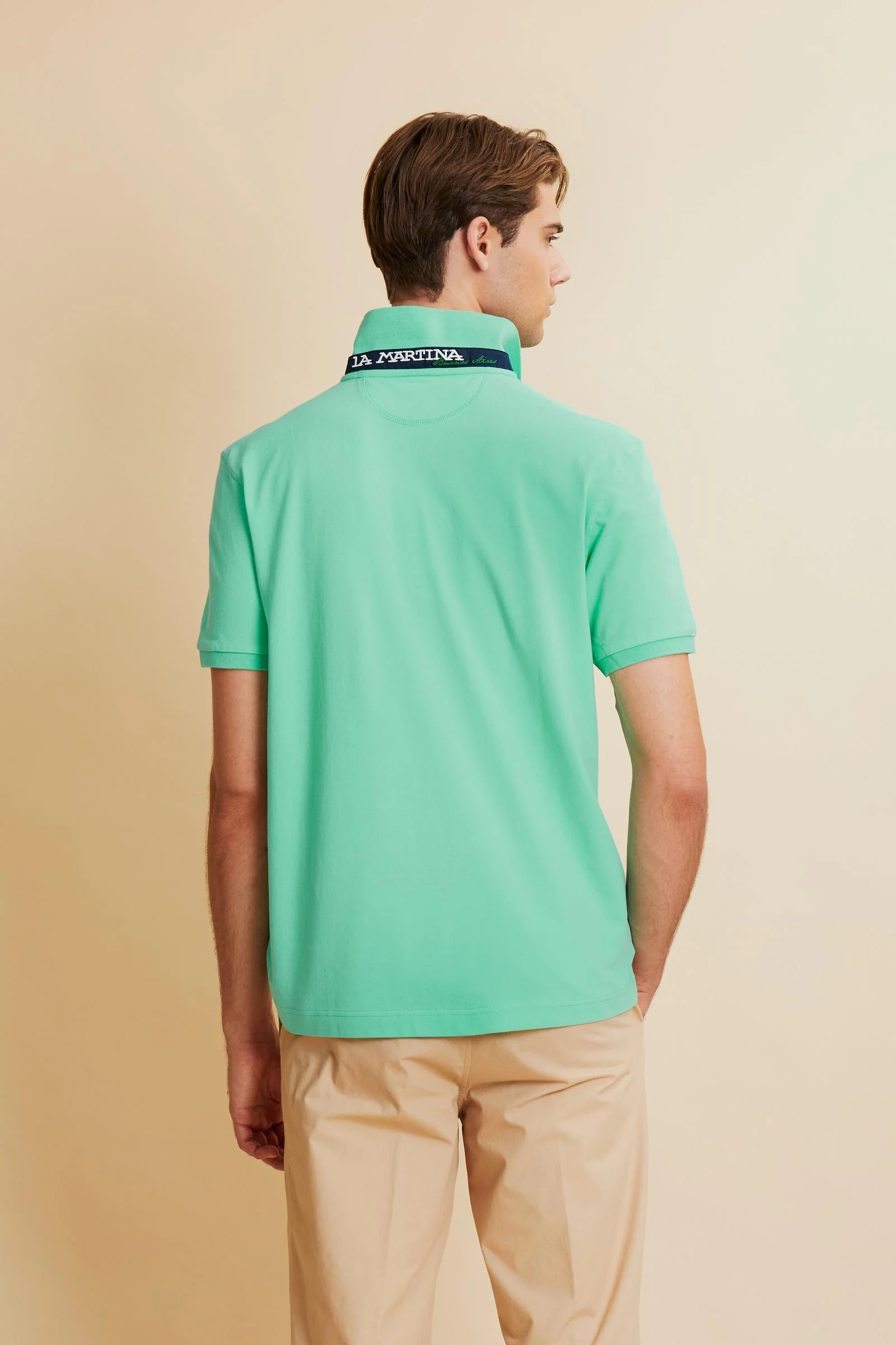 Herren Poloshirt aus Stretch-Piqué mit Trikolore-Logo - Eduardo - Image 4