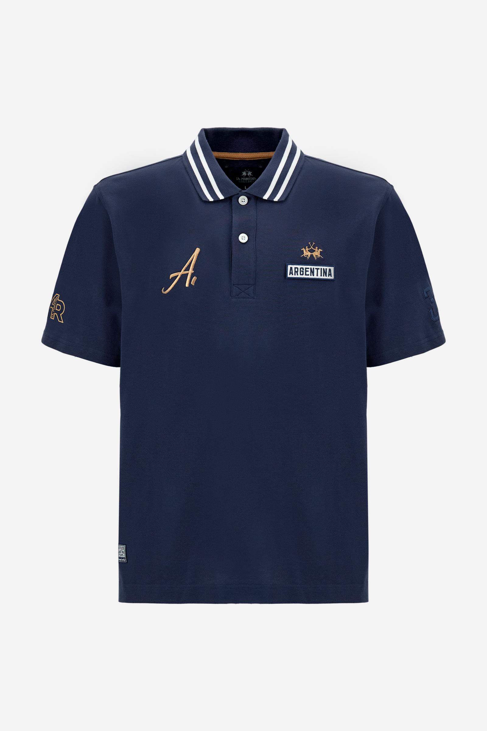 Herren-Poloshirt mit kurzen Ärmeln aus Baumwollpiqué Argentina - Cade - Image 5