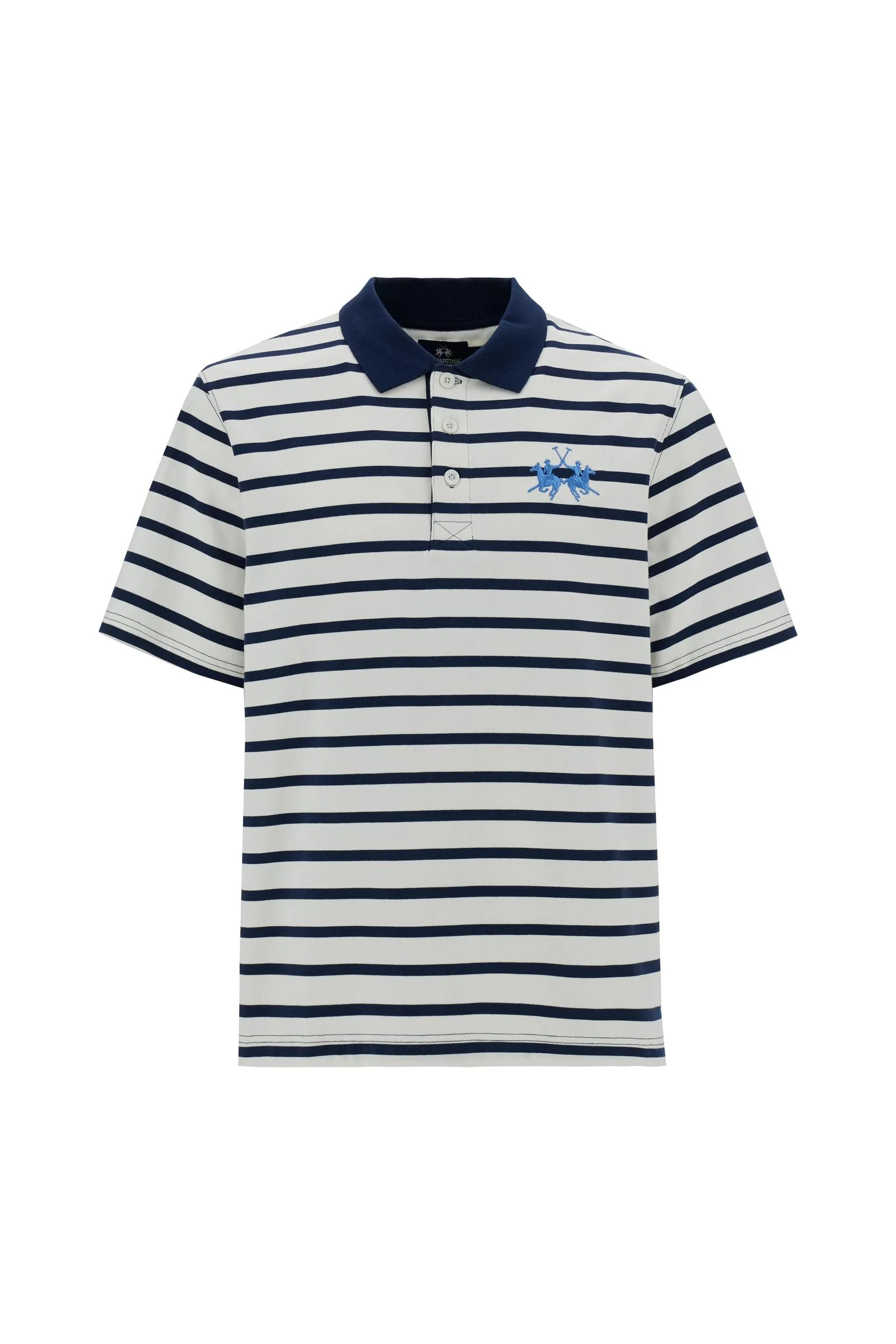 Herren-Poloshirt mit kurzen Ärmeln aus gestreiftem Heavy Jersey - Claudius - Image 5