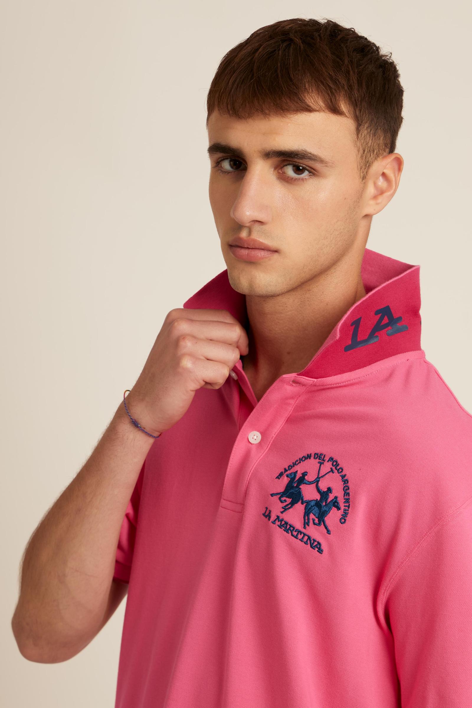 Herren Poloshirt mit kurzen Ärmeln aus Stretch-Piqué mit Iconic Team Logo - Miguel - Image 3