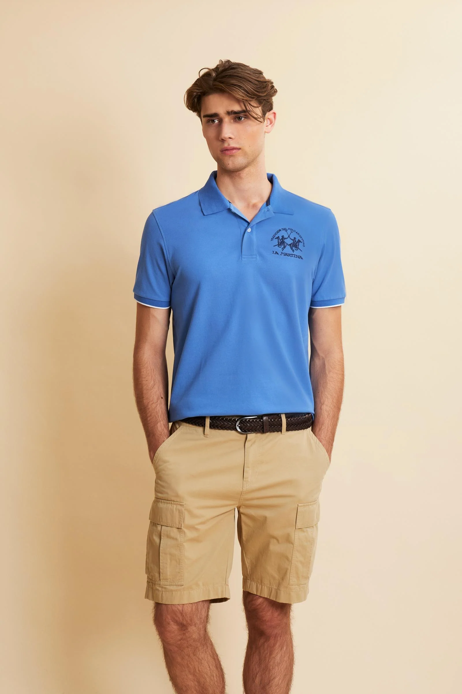 Herren Poloshirt mit kurzen Ärmeln aus Stretch-Piqué mit Iconic Team Logo - Miguel