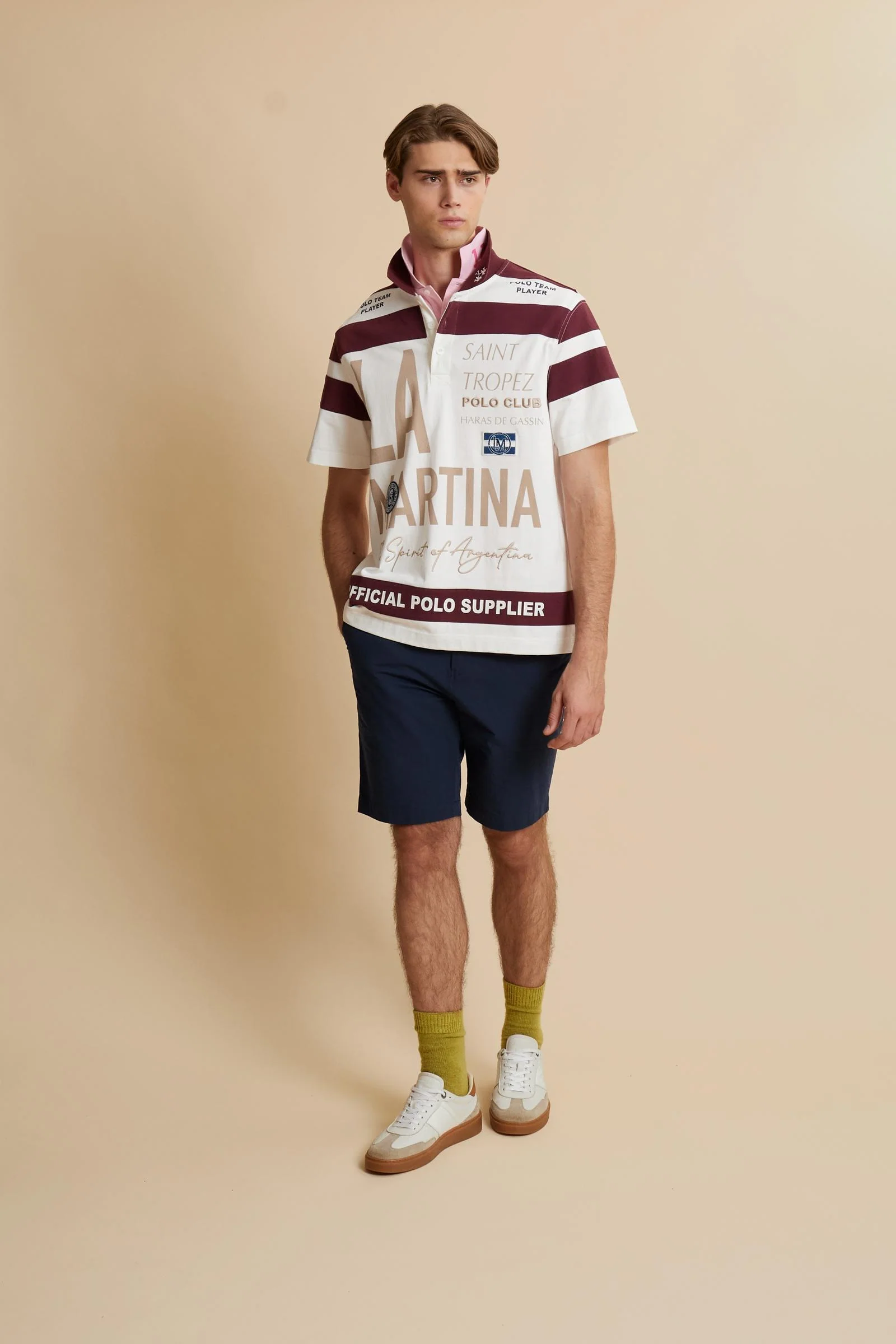 Herren-Poloshirt mit kurzen Ärmeln aus zweifarbigem Heavy Cotton Jersey St. Tropez Edition - Clinton - Image 2