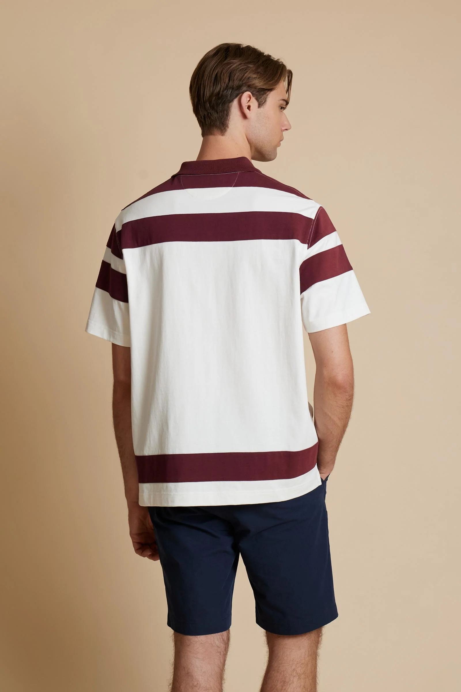 Herren-Poloshirt mit kurzen Ärmeln aus zweifarbigem Heavy Cotton Jersey St. Tropez Edition - Clinton - Image 4
