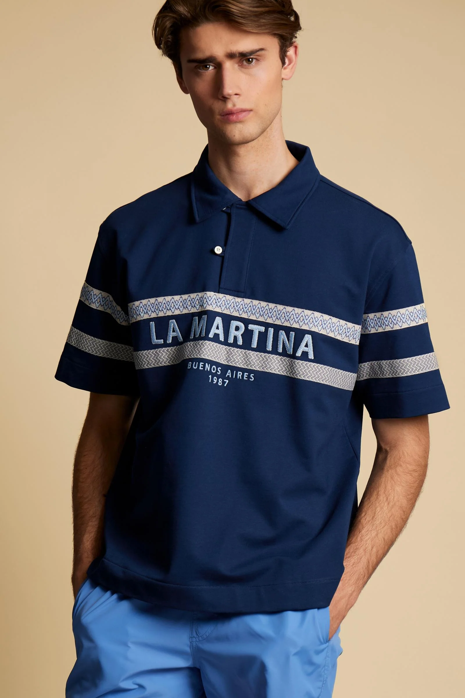 Herren Poloshirt Piqué geometrische Streifen - Colbert - Image 3