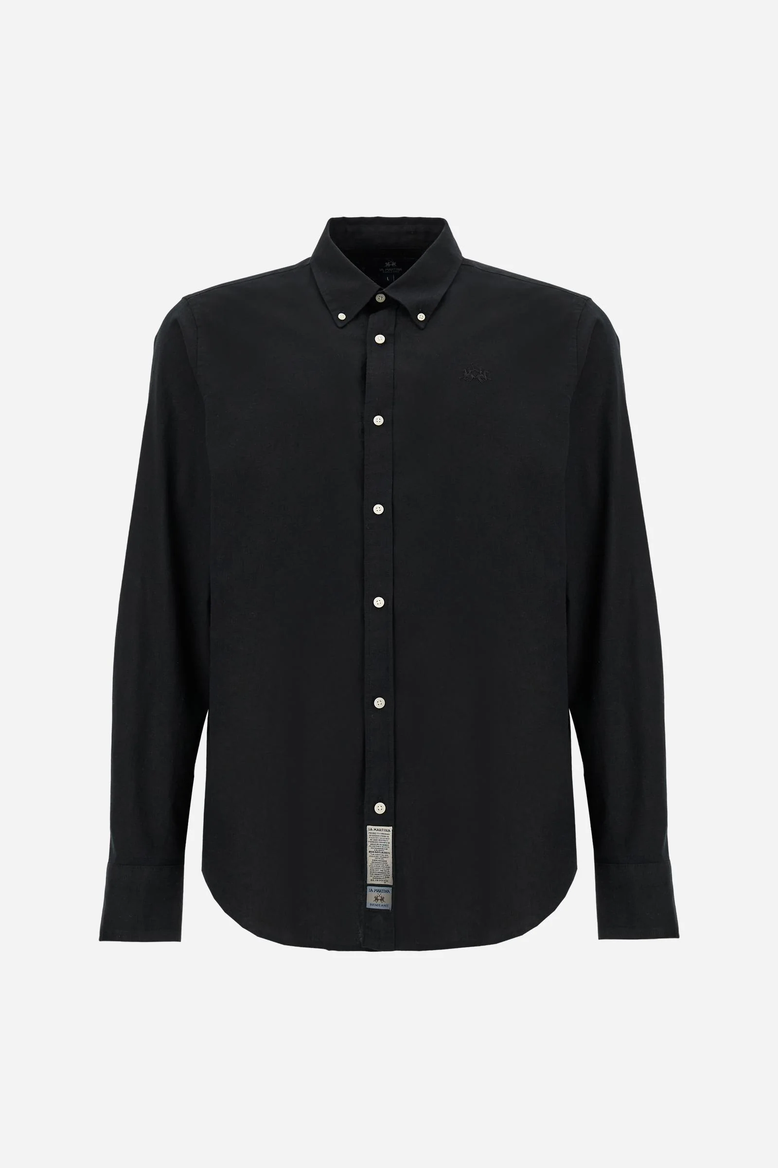Herren Regular Fit Hemd aus Baumwolle und Leinen mit kleinem Logo - Rodolfo - Image 5