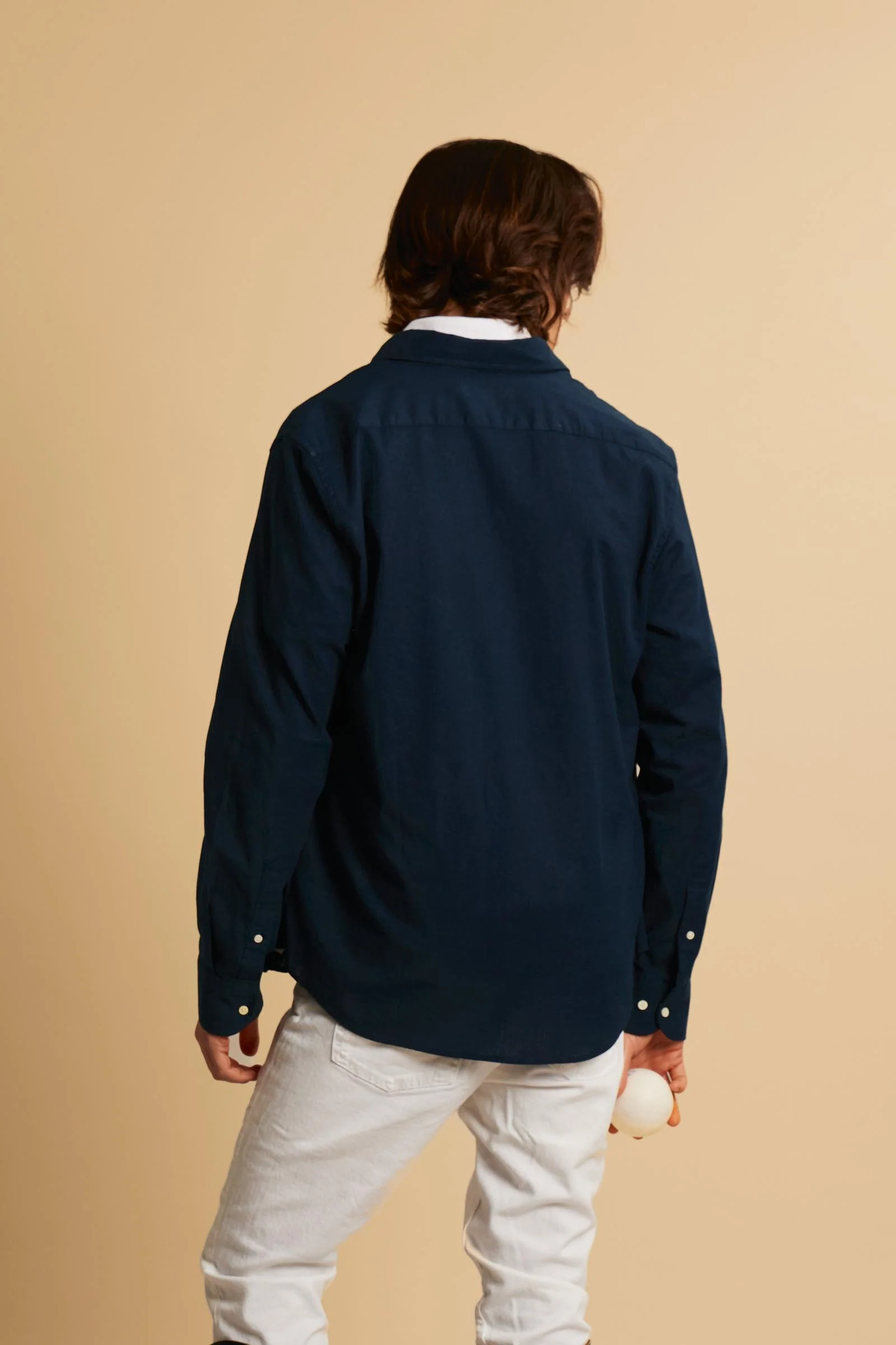 Herren Regular Fit Hemd aus Baumwolle und Leinen mit kleinem Logo - Rodolfo - Image 4