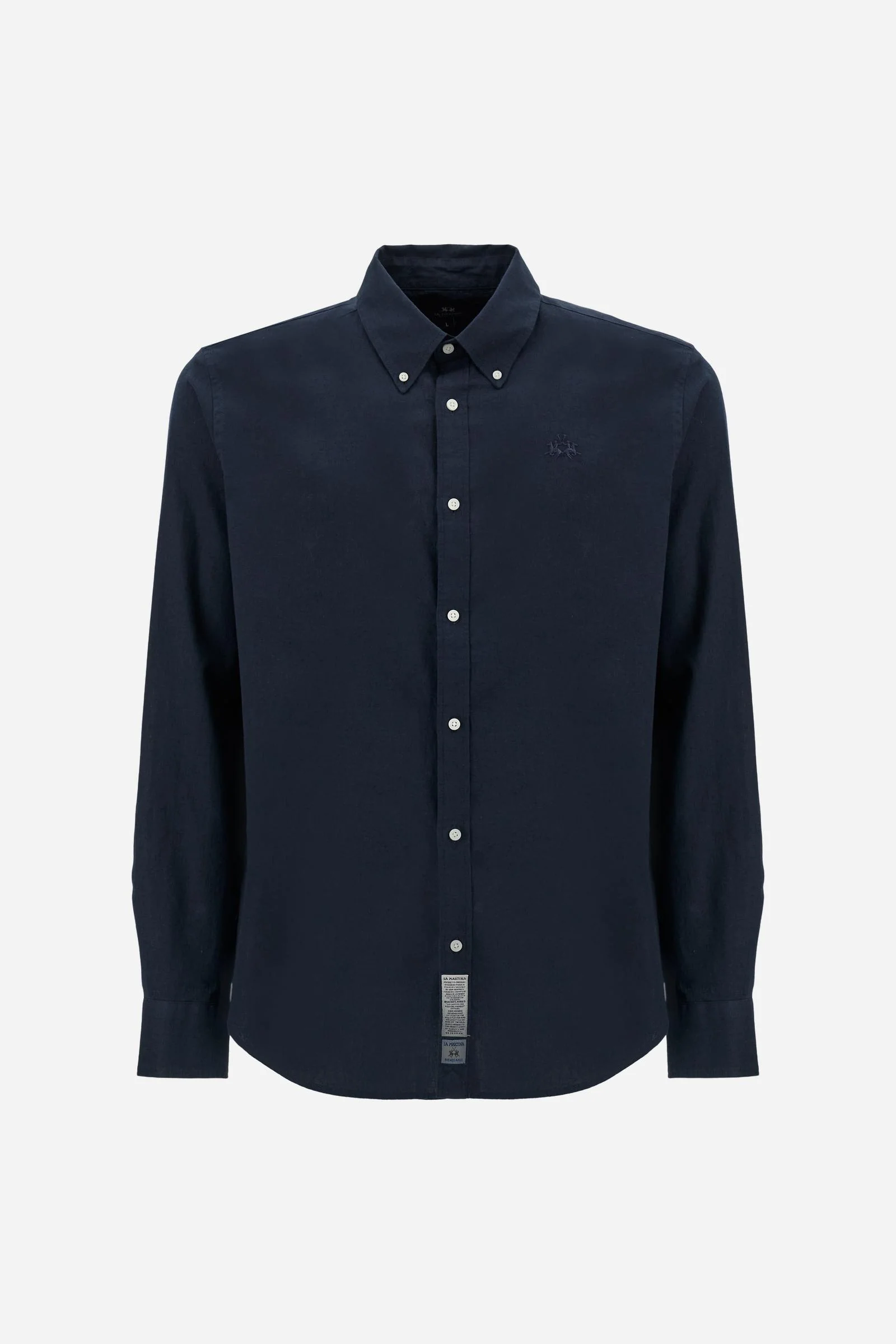 Herren Regular Fit Hemd aus Baumwolle und Leinen mit kleinem Logo - Rodolfo - Image 5