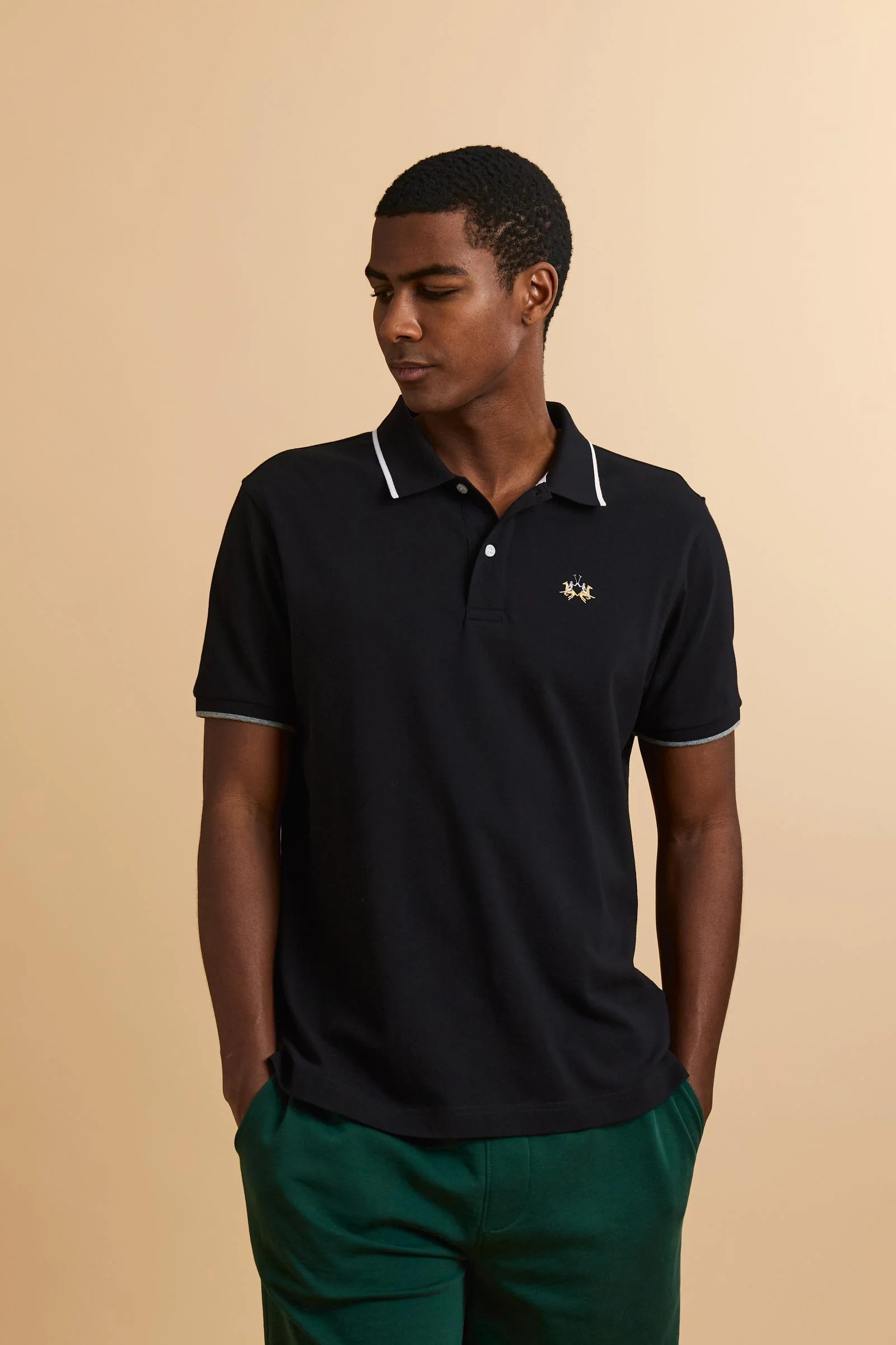 Herren Regular-Fit Poloshirt aus Stretch-Piqué Essential – Russell