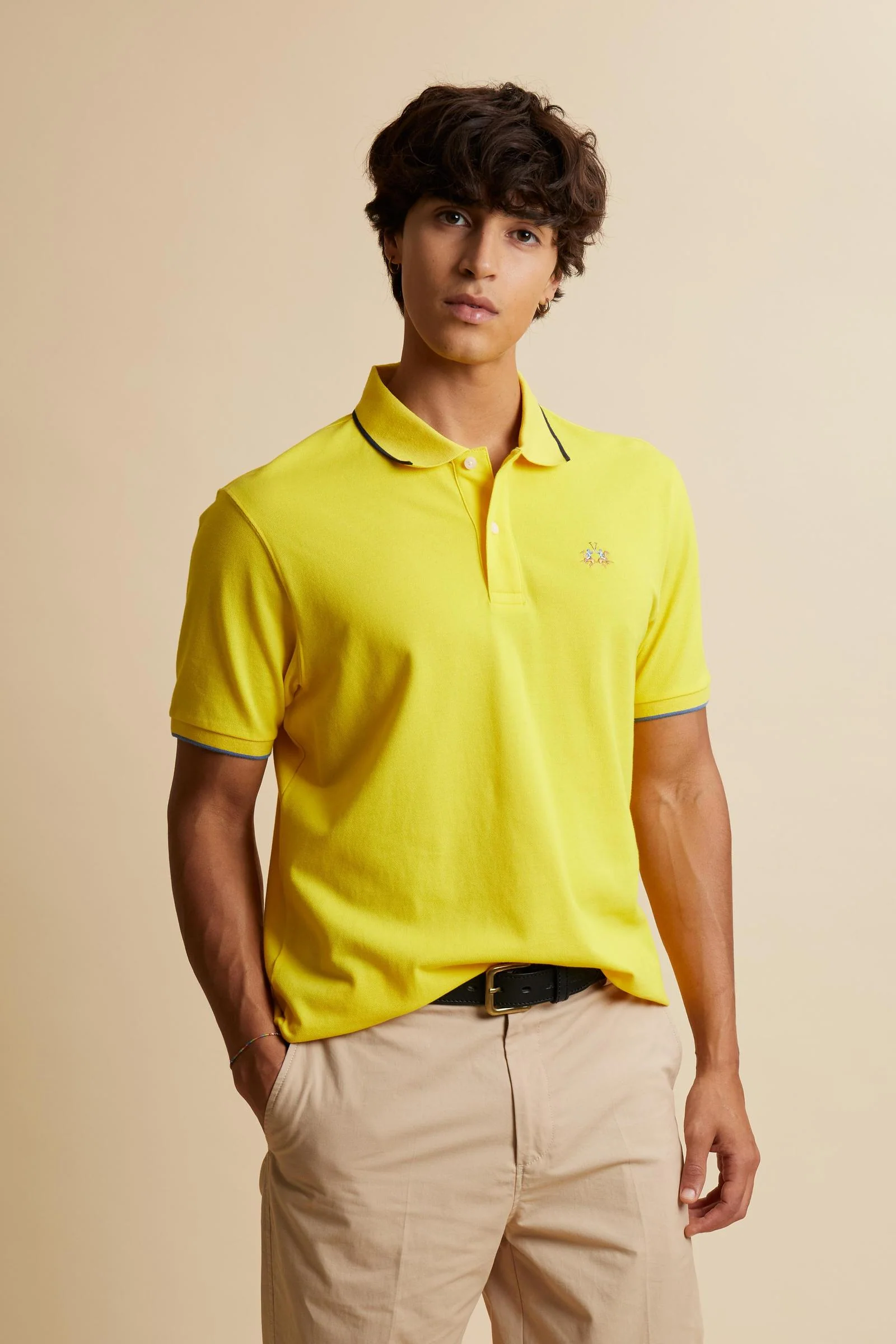 Herren Regular-Fit Poloshirt aus Stretch-Piqué Essential – Russell