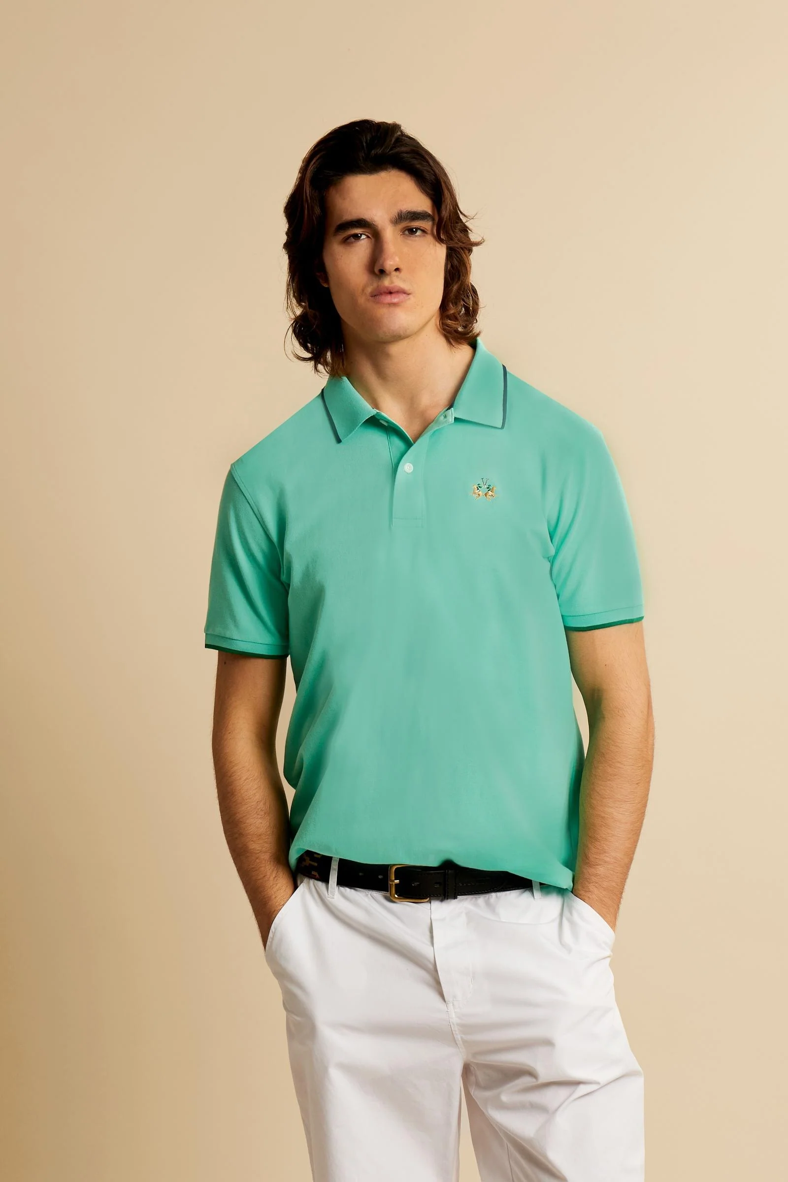 Herren Regular-Fit Poloshirt aus Stretch-Piqué Essential – Russell