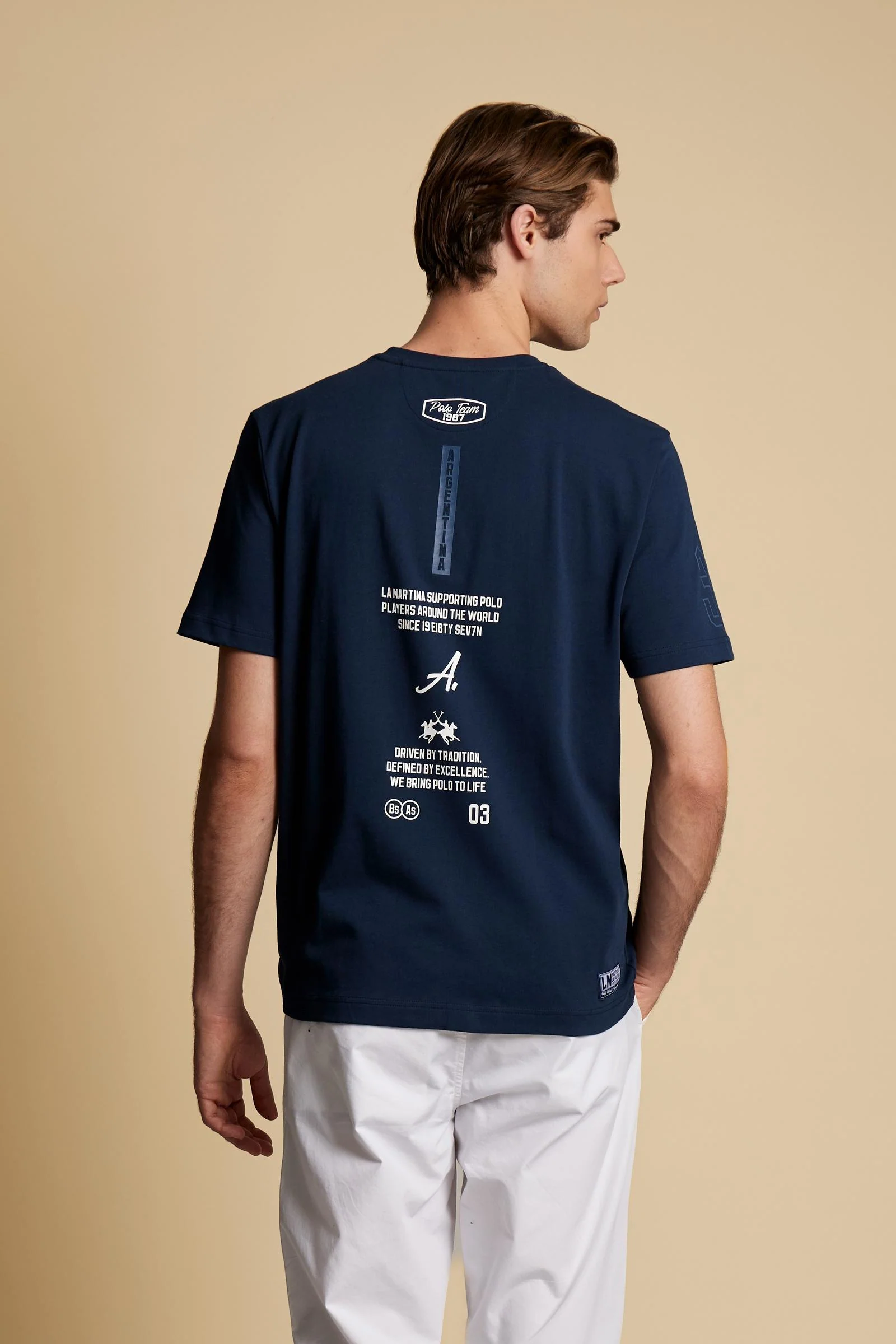 Herren Rundhals-T-Shirt aus Baumwolljersey Elite Polo – Ciceron - Image 4