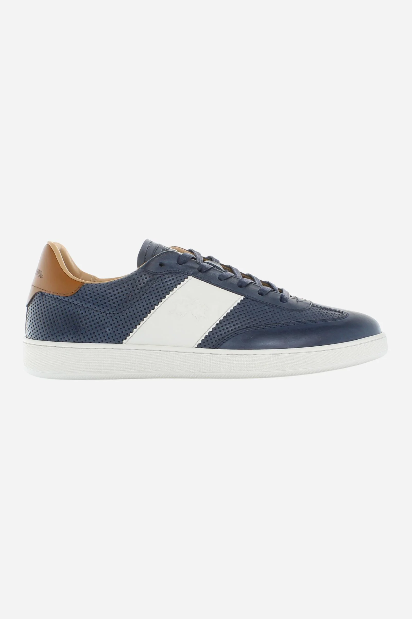 Herren Sneaker aus vegetabil gegerbtem Leder mit Kontraststreifen – Core Sage