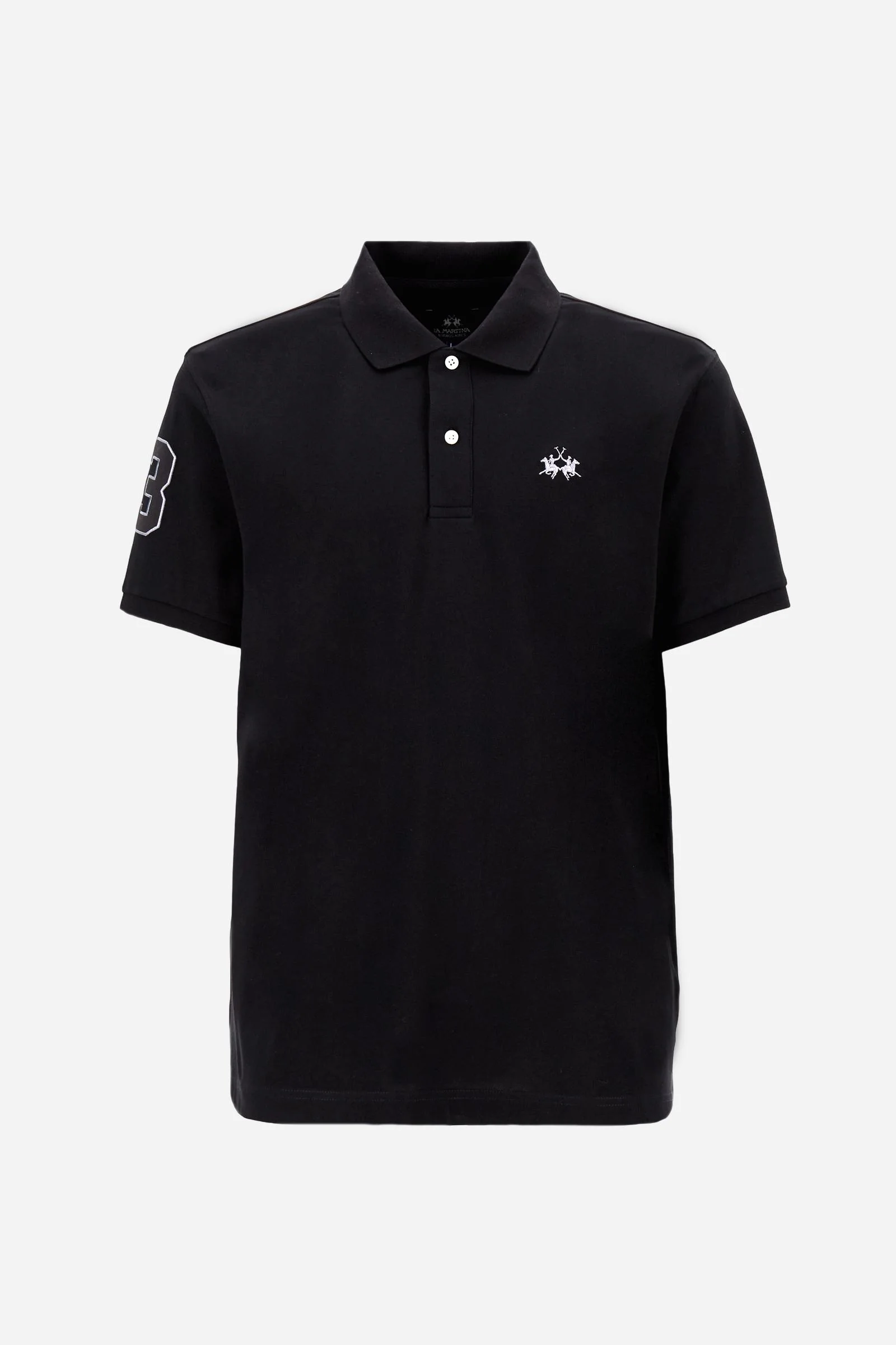 Herren-Stretch-Piqué-Poloshirt mit Nummer am Ärmel – Ray - Image 5